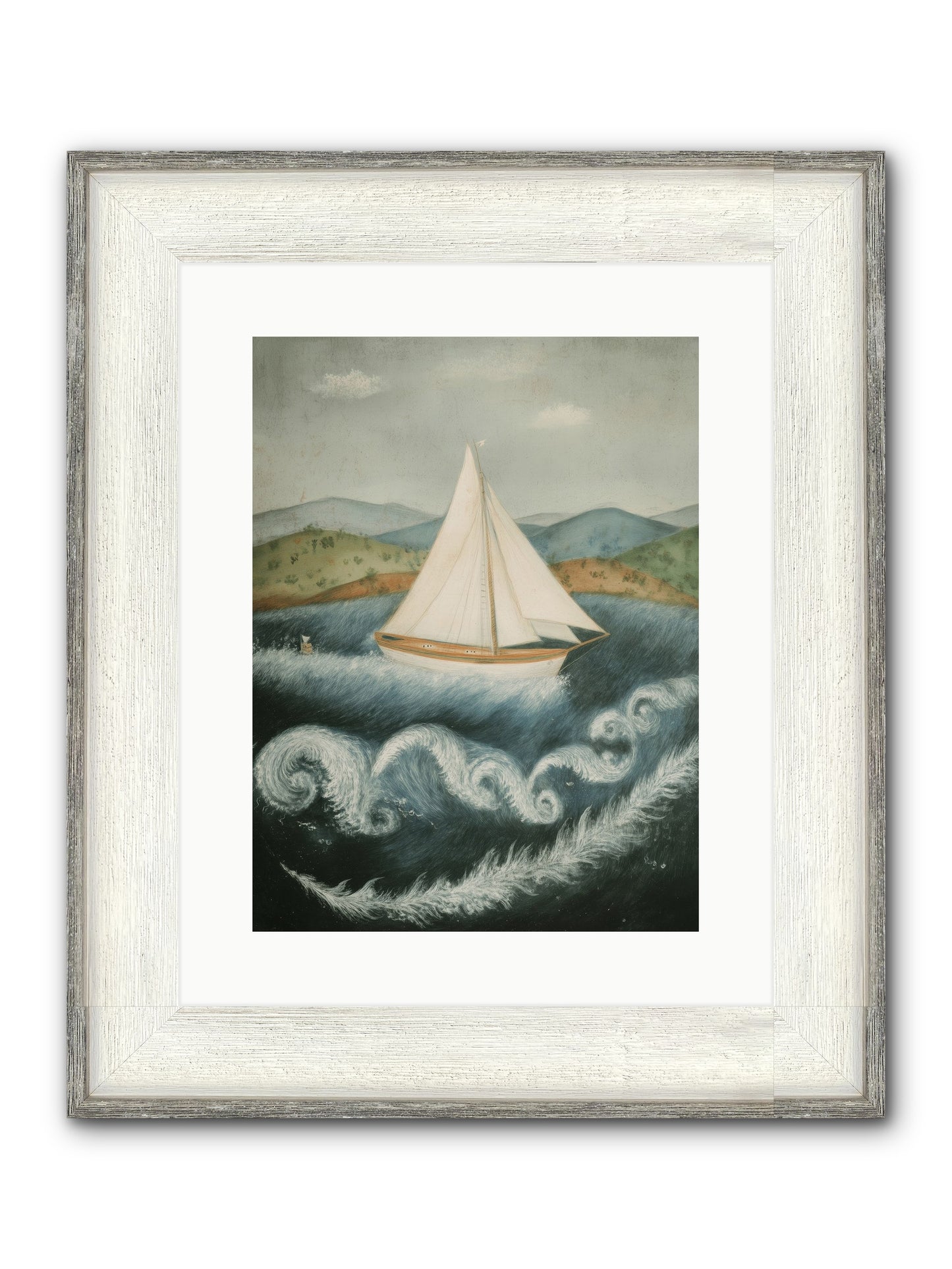 Wave Song Eternal Framed Print - Driftwood White 12x16