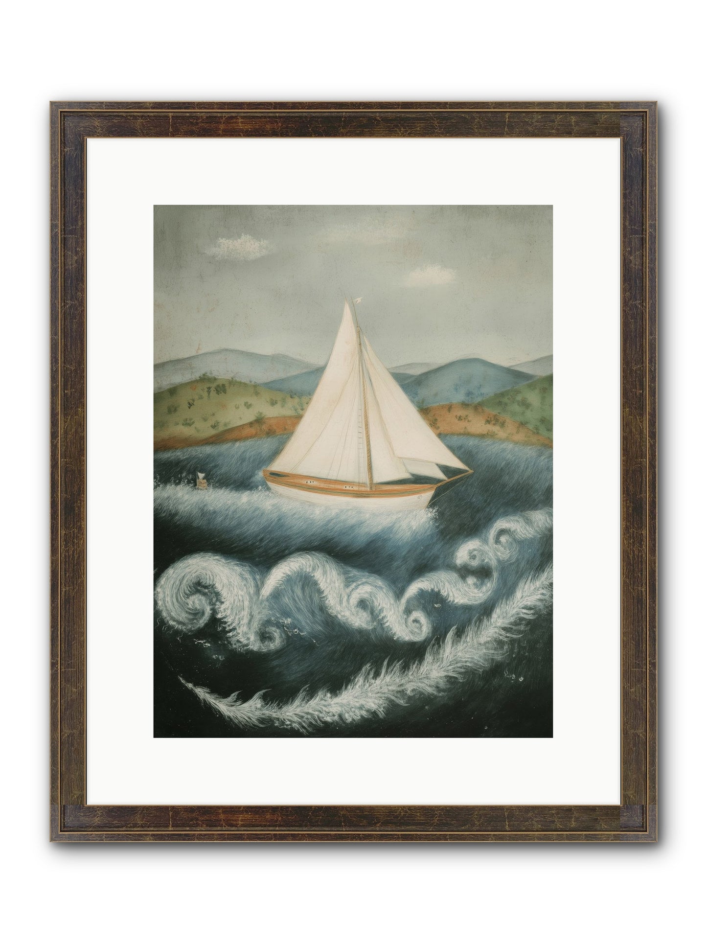 Wave Song Eternal Framed Print - Slimwoods Black/Gold 12x16