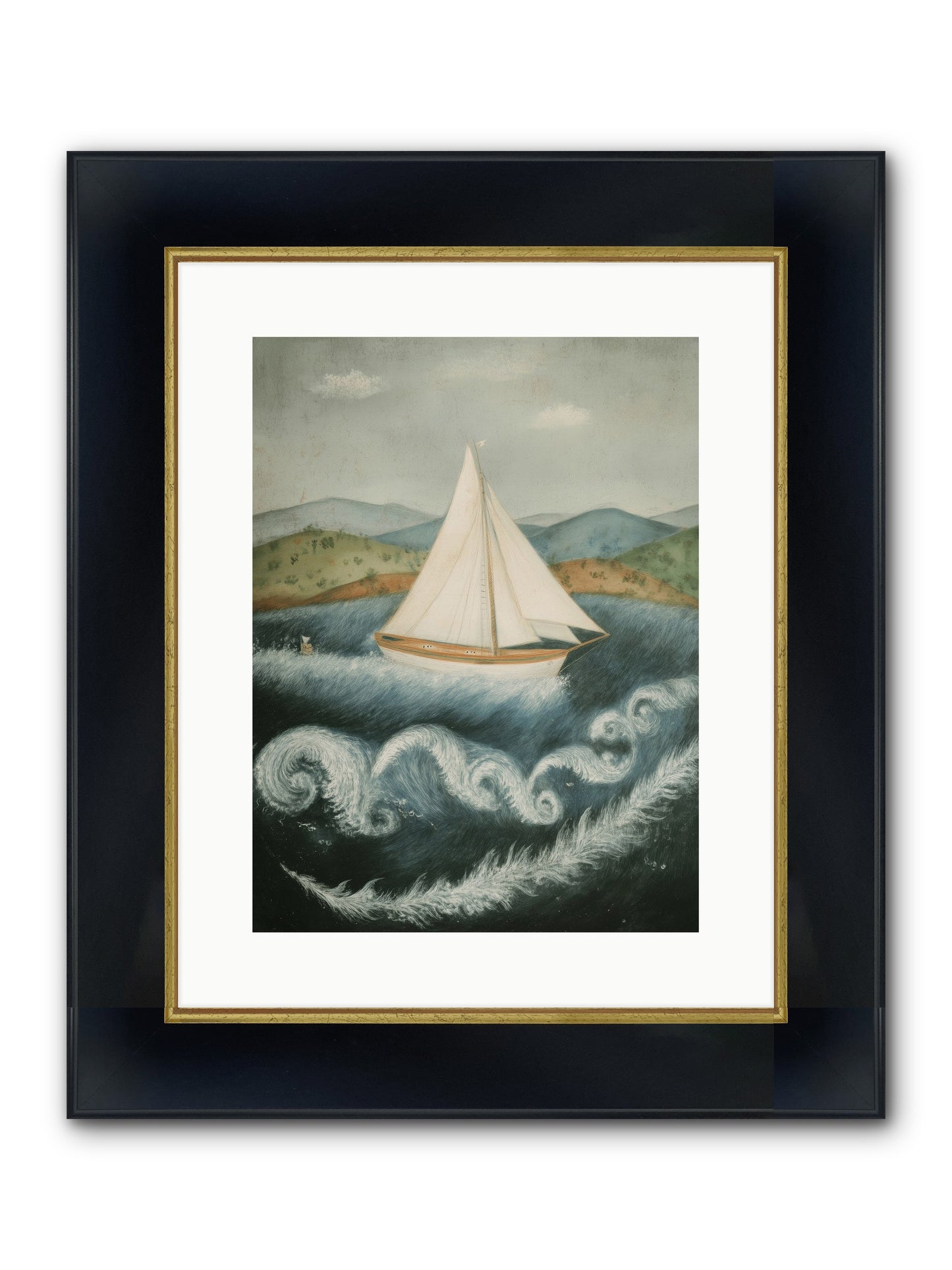 Wave Song Eternal Framed Print - Wide Black w/Gold 12x16