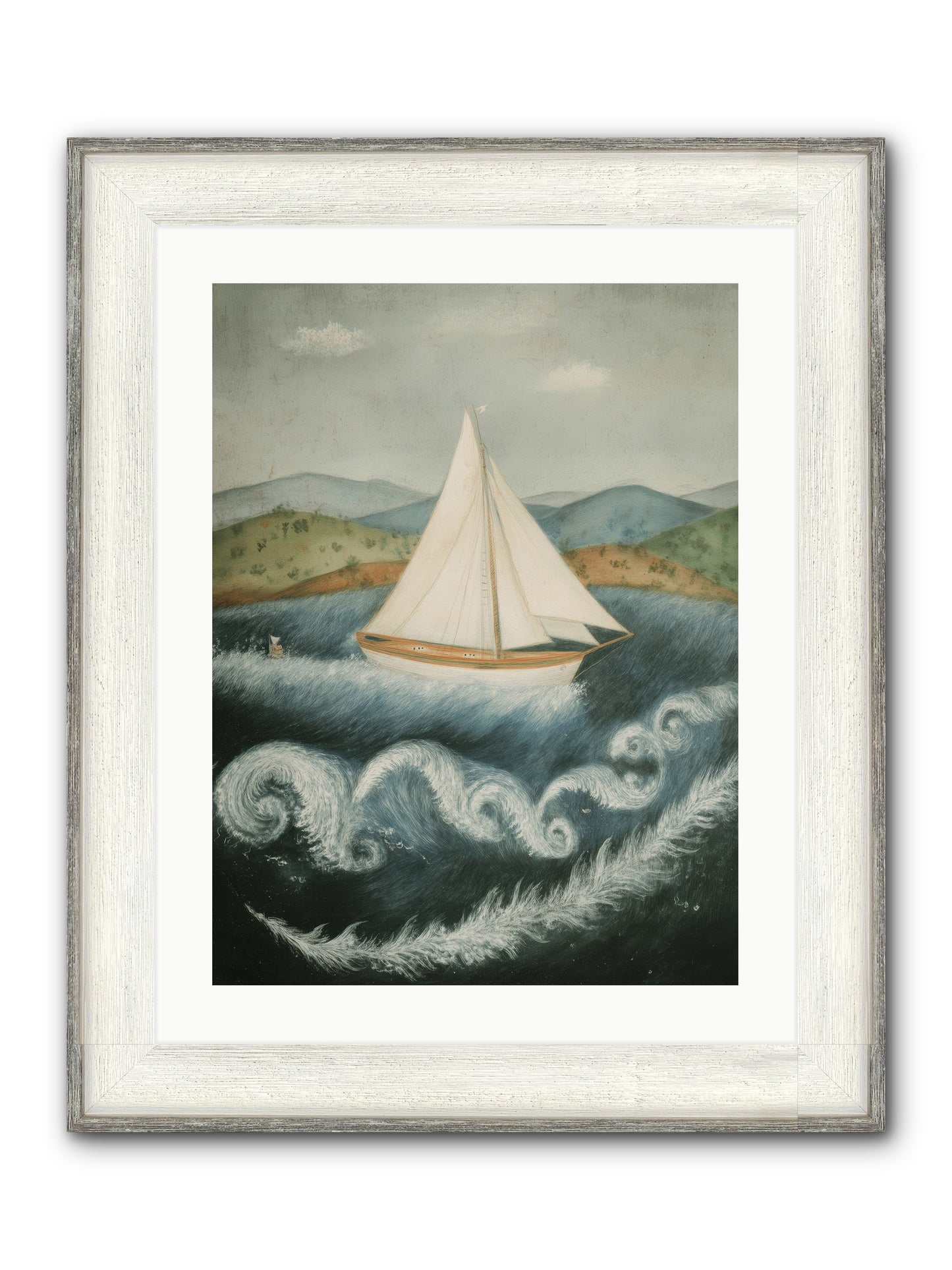 Wave Song Eternal Framed Print - Driftwood White 18x24