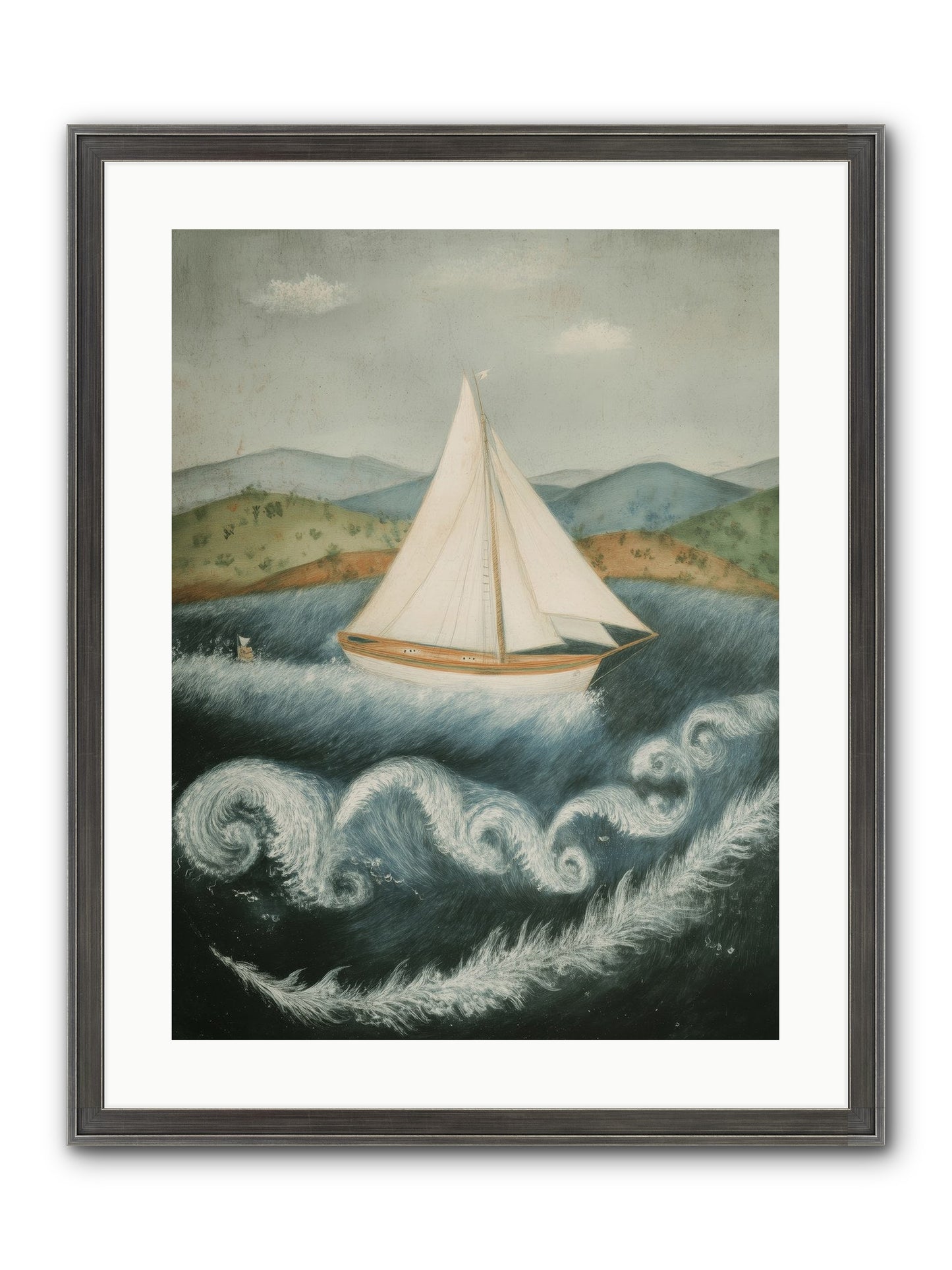Wave Song Eternal Framed Print - Slimwoods Black/Silver 18x24