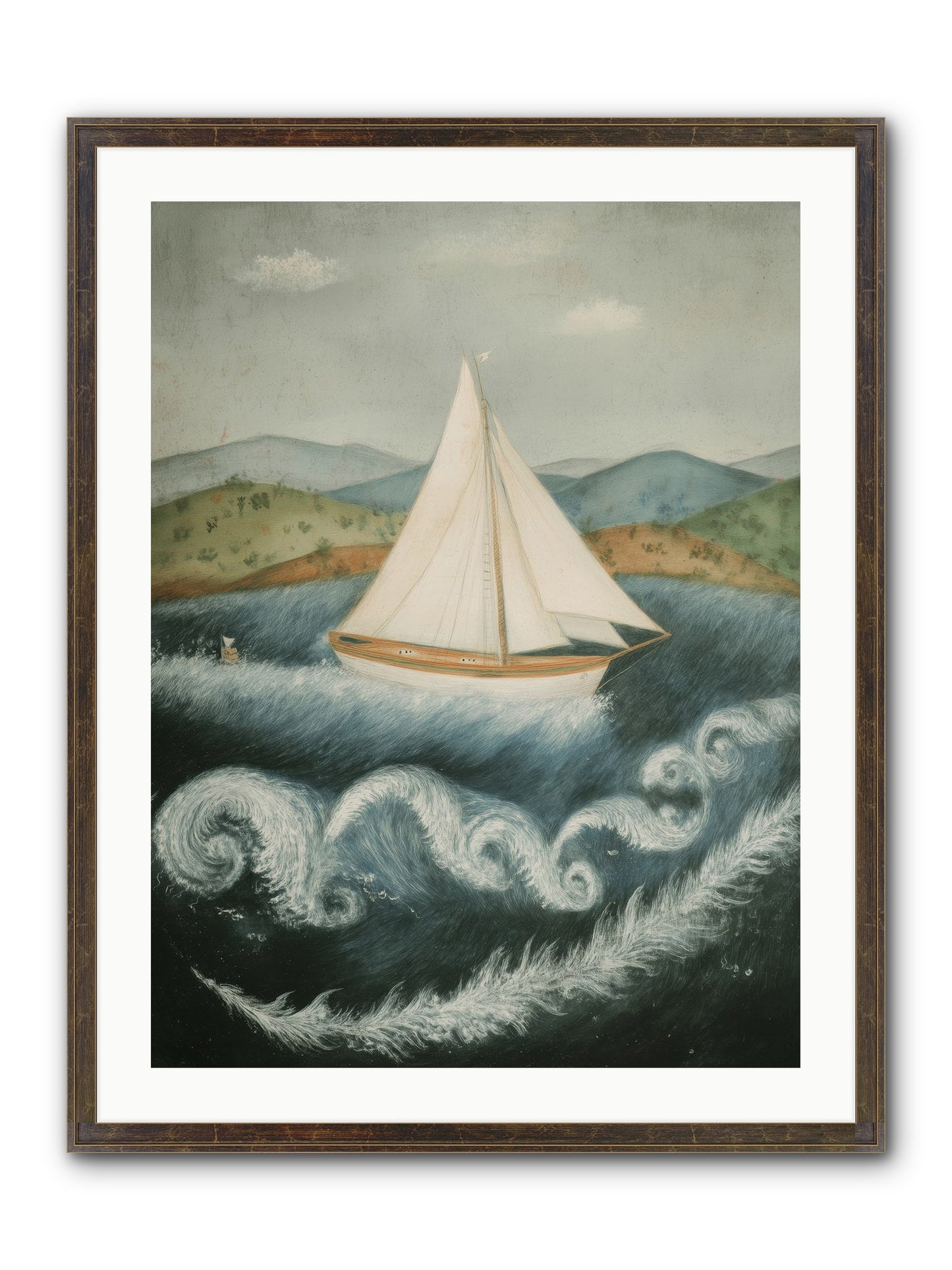 Wave Song Eternal Framed Print - Slimwoods Black/Gold 24x32