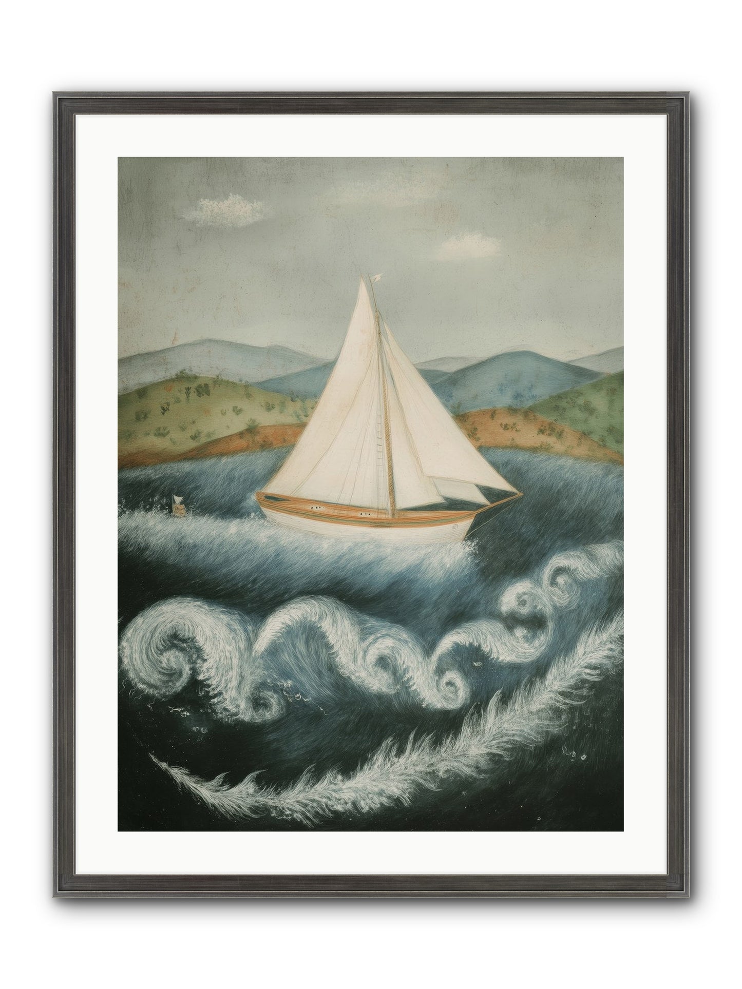 Wave Song Eternal Framed Print - Slimwoods Black/Silver 24x32