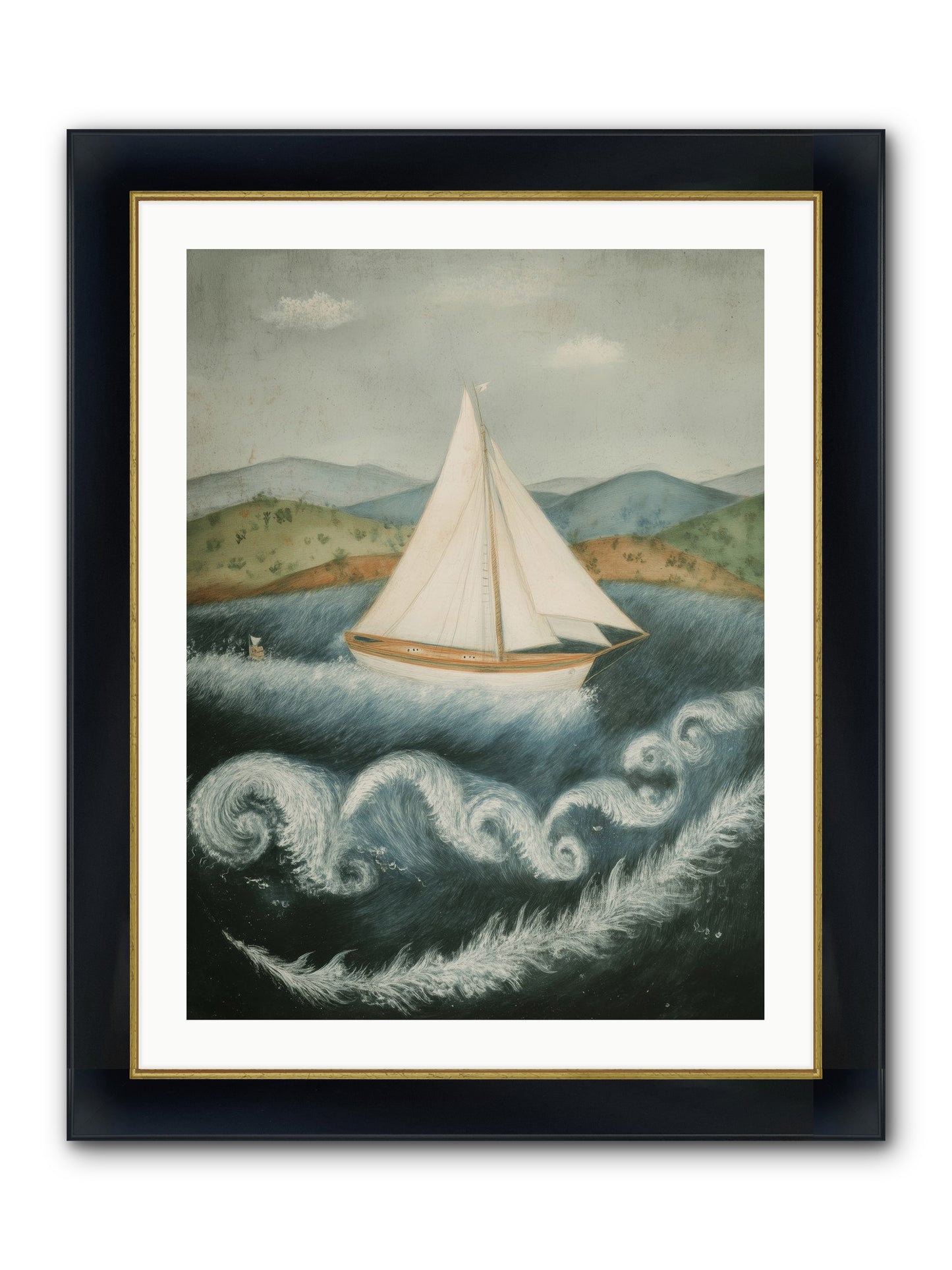 Wave Song Eternal Framed Print - Wide Black w/Gold 24x32