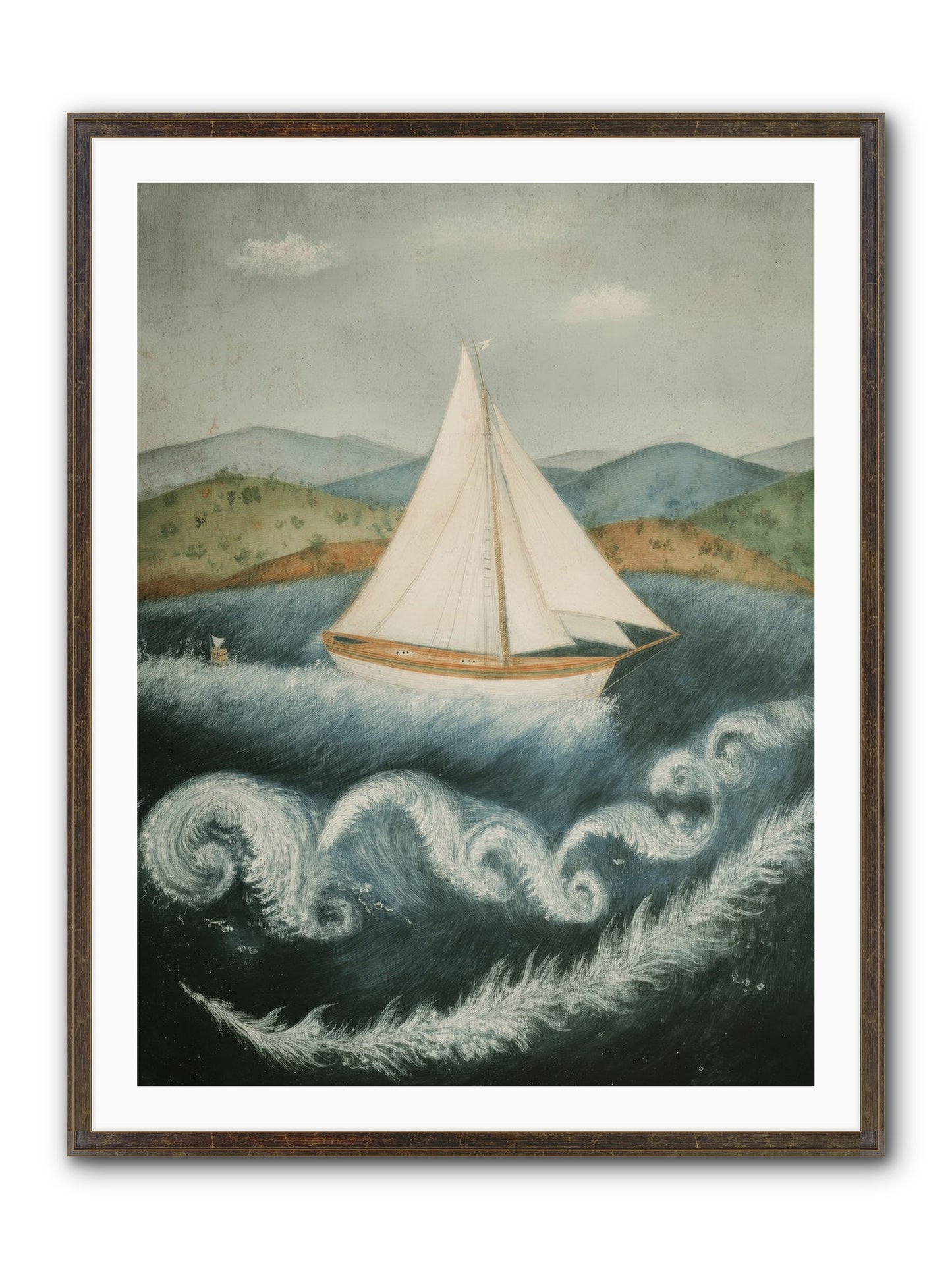 Wave Song Eternal Framed Print - Slimwoods Black/Gold 30x40
