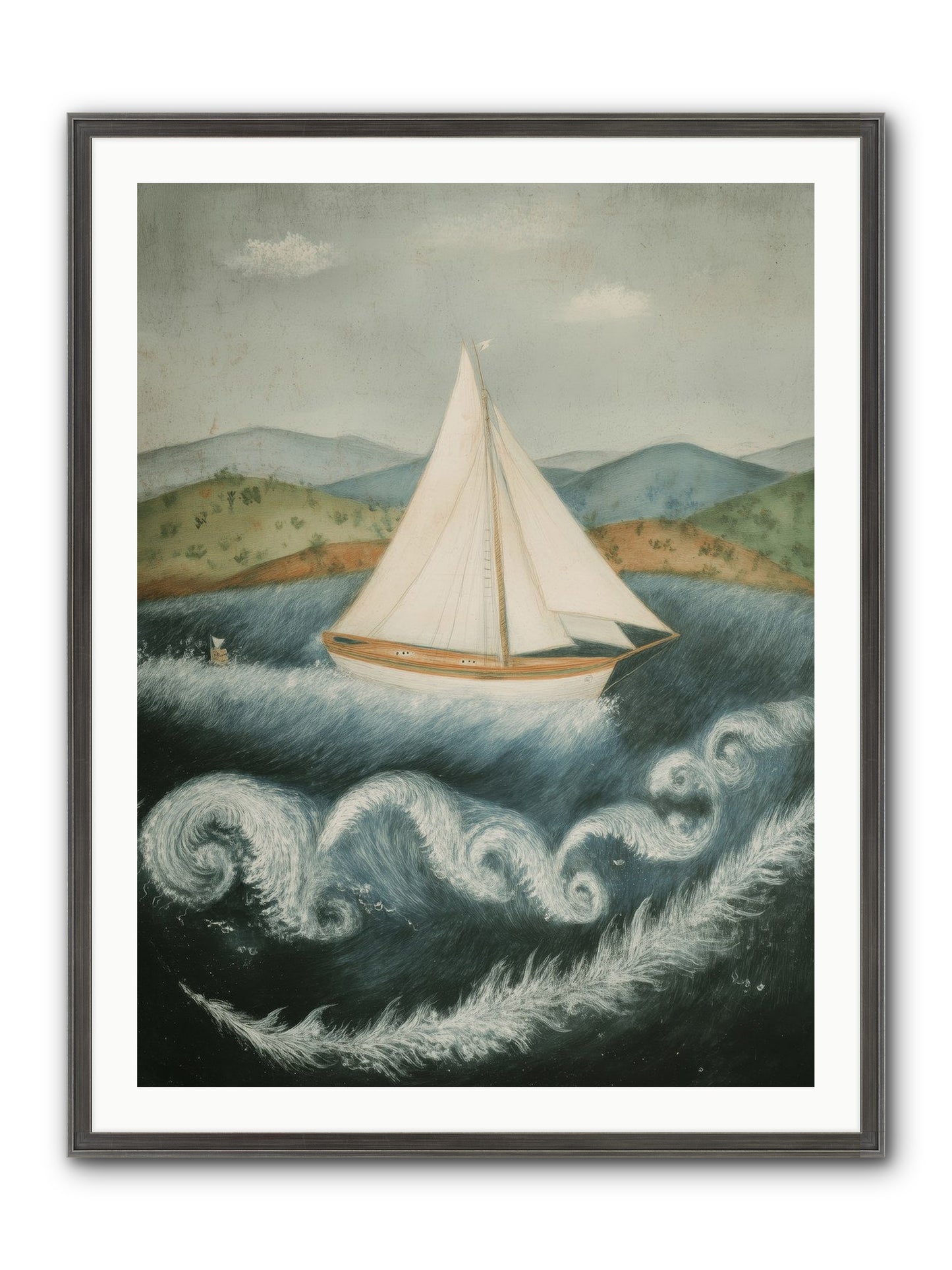 Wave Song Eternal Framed Print - Slimwoods Black/Silver 30x40