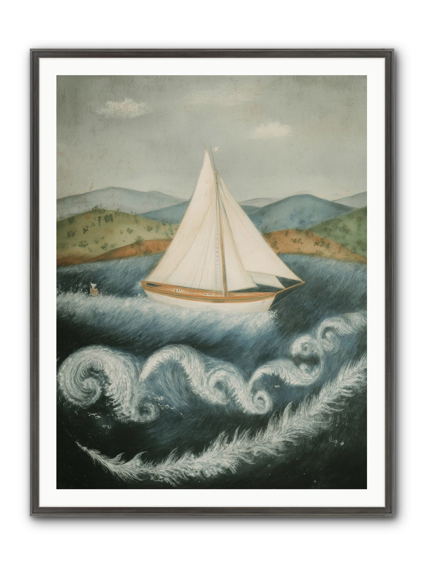 Wave Song Eternal Framed Print - Slimwoods Black/Silver 36x48