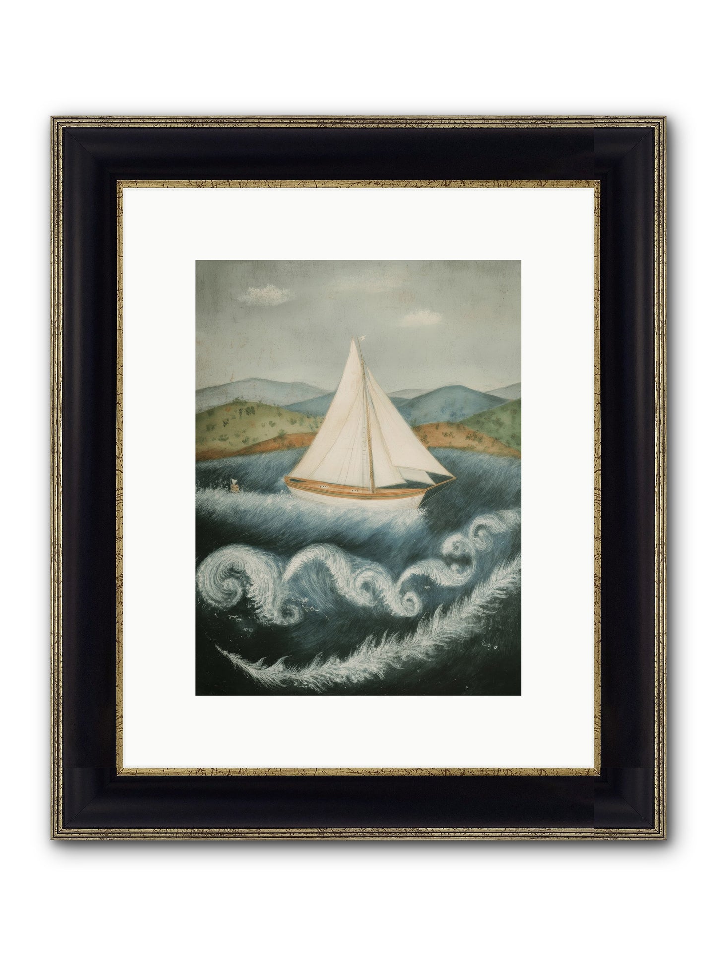 Wave Song Eternal Framed Print - Black & Gold 9x12