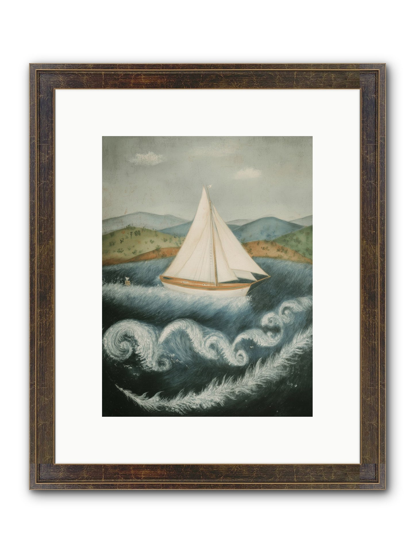 Wave Song Eternal Framed Print - Slimwoods Black/Gold 9x12