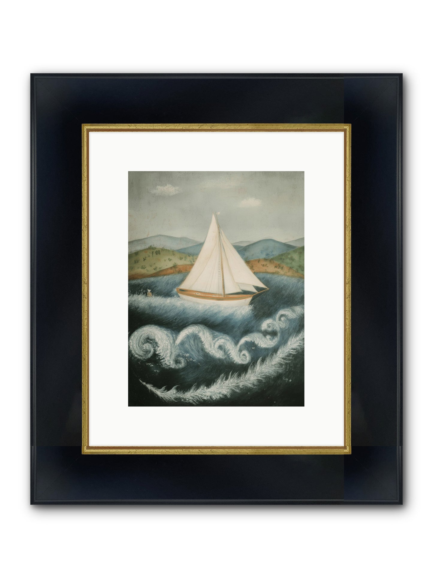 Wave Song Eternal Framed Print - Wide Black w/Gold 9x12
