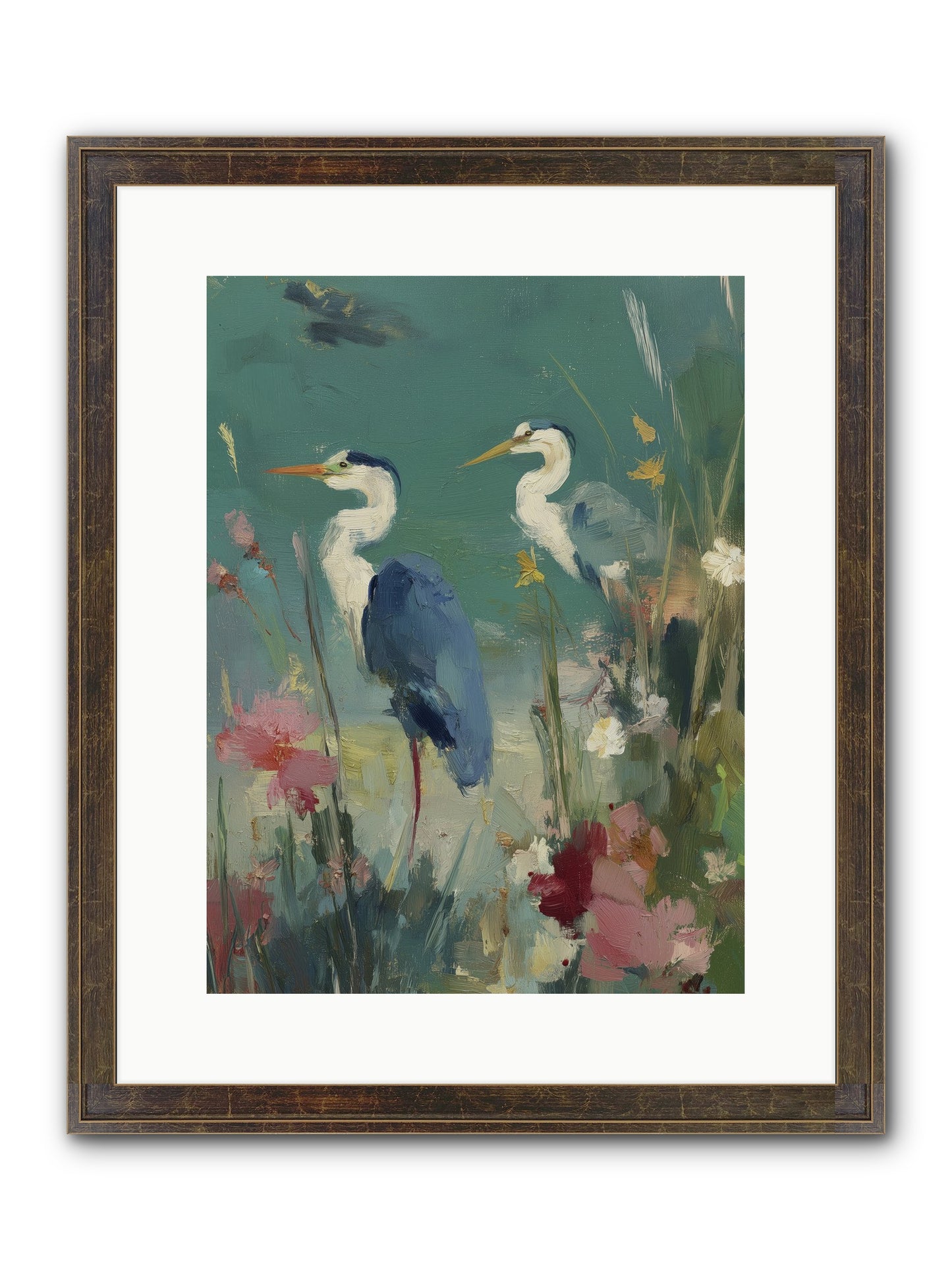 Wave-Whispered Blooms Framed Print - Slimwoods Black/Gold 12x16