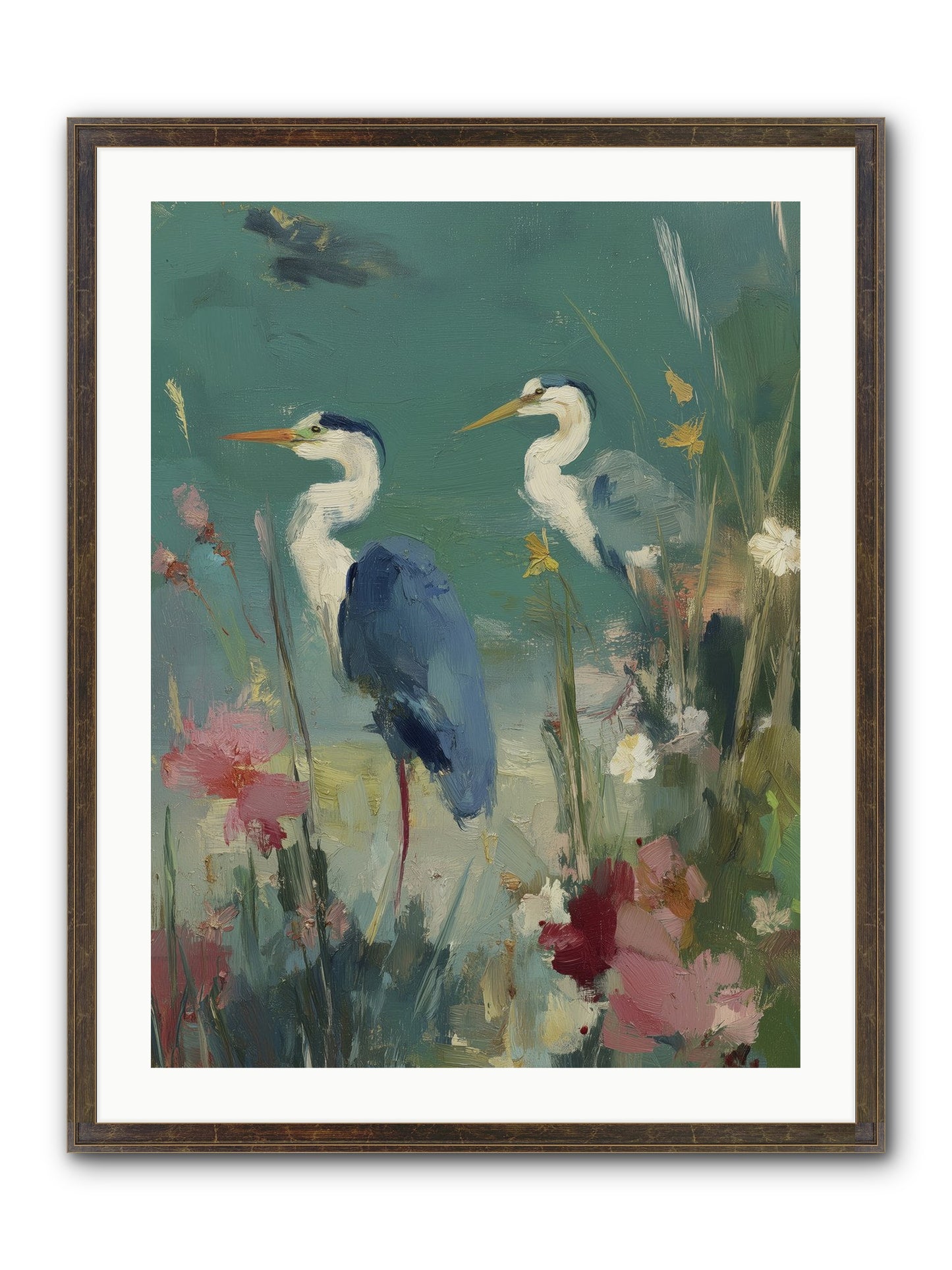 Wave-Whispered Blooms Framed Print - Slimwoods Black/Gold 24x32