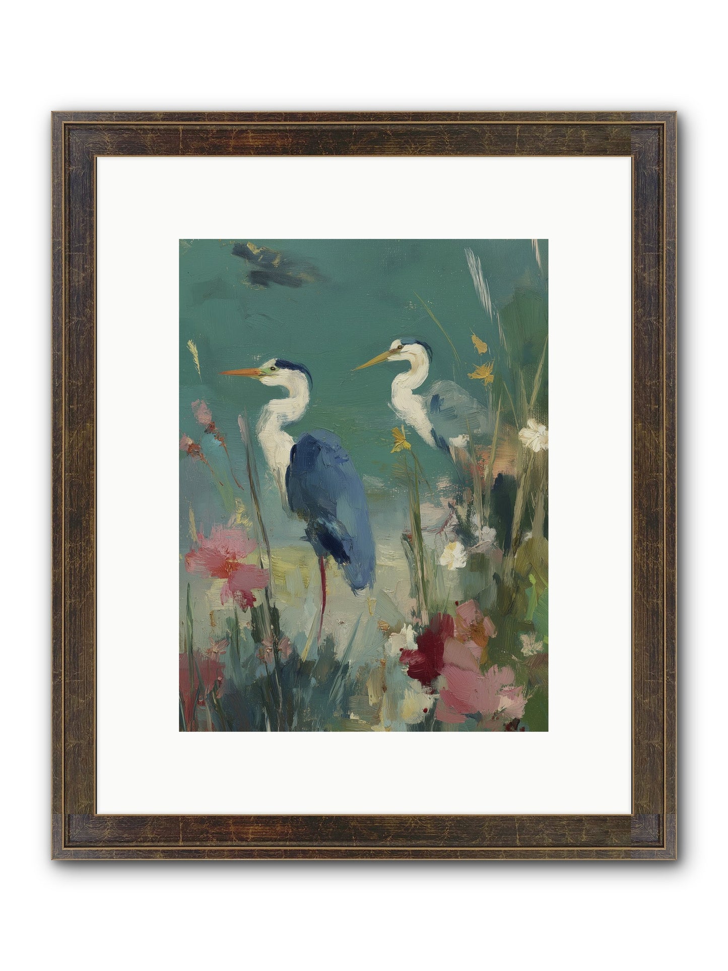 Wave-Whispered Blooms Framed Print - Slimwoods Black/Gold 9x12