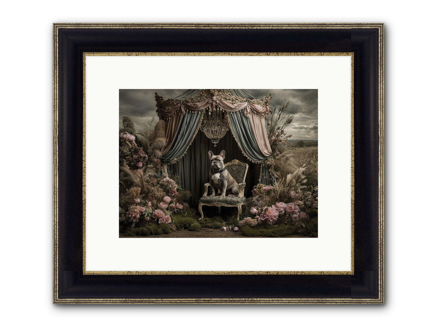 We Fell Into Bloom Framed Print - Black & Gold 12x9
