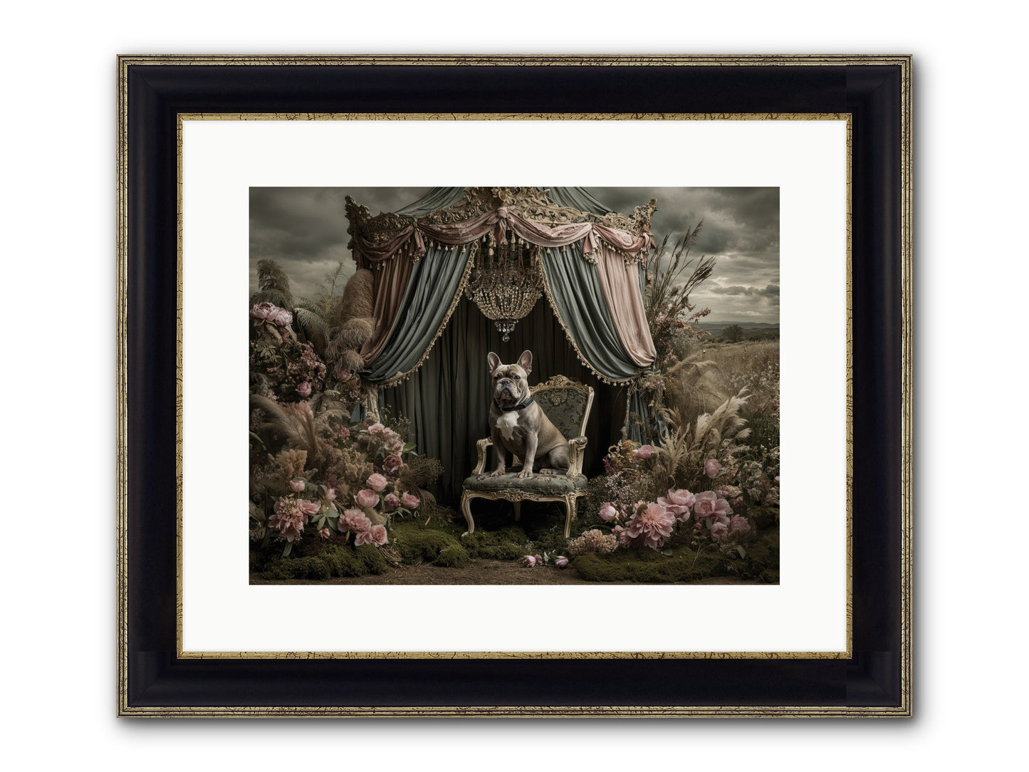 We Fell Into Bloom Framed Print - Black & Gold 16x12