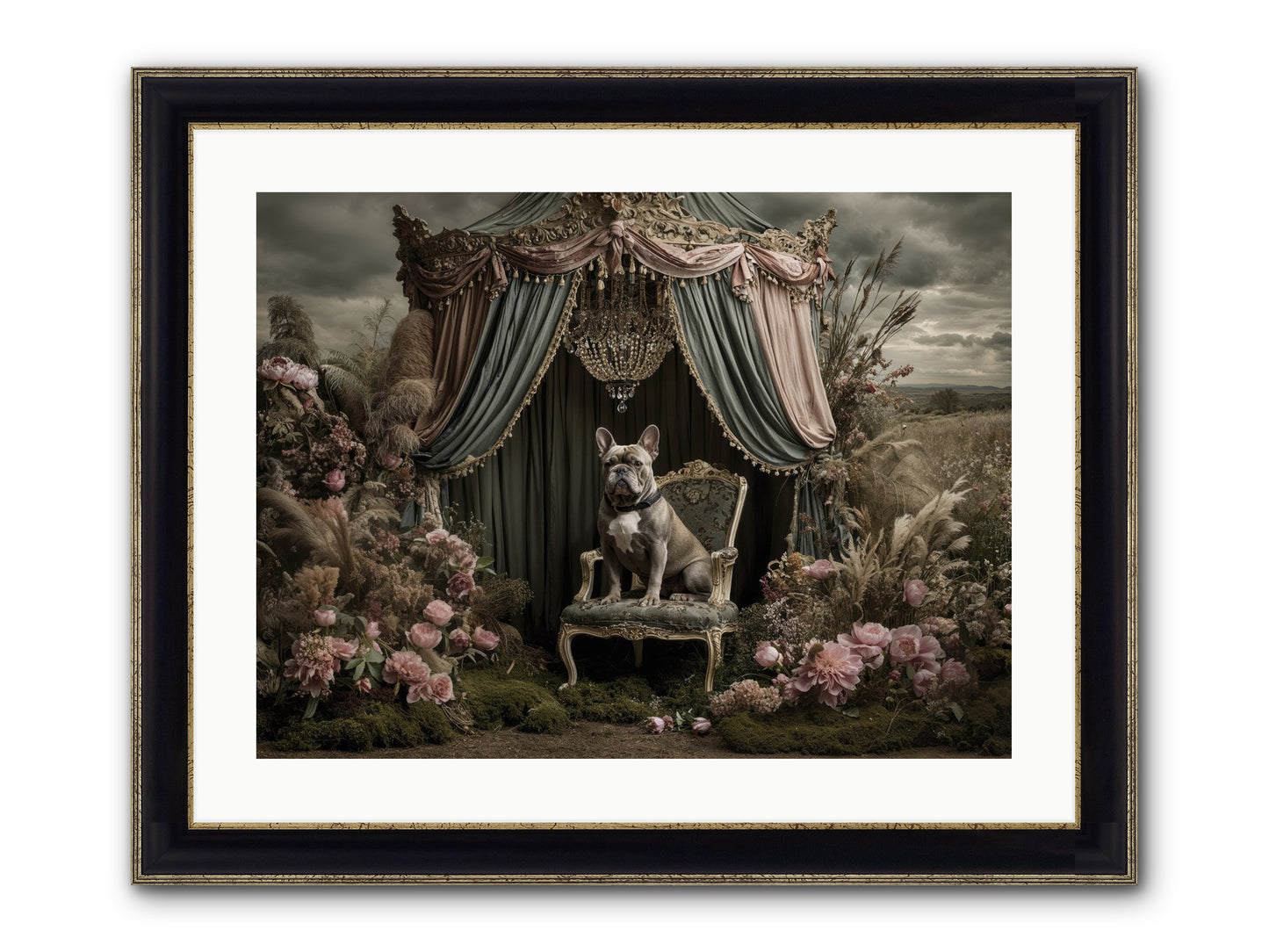 We Fell Into Bloom Framed Print - Black & Gold 24x18