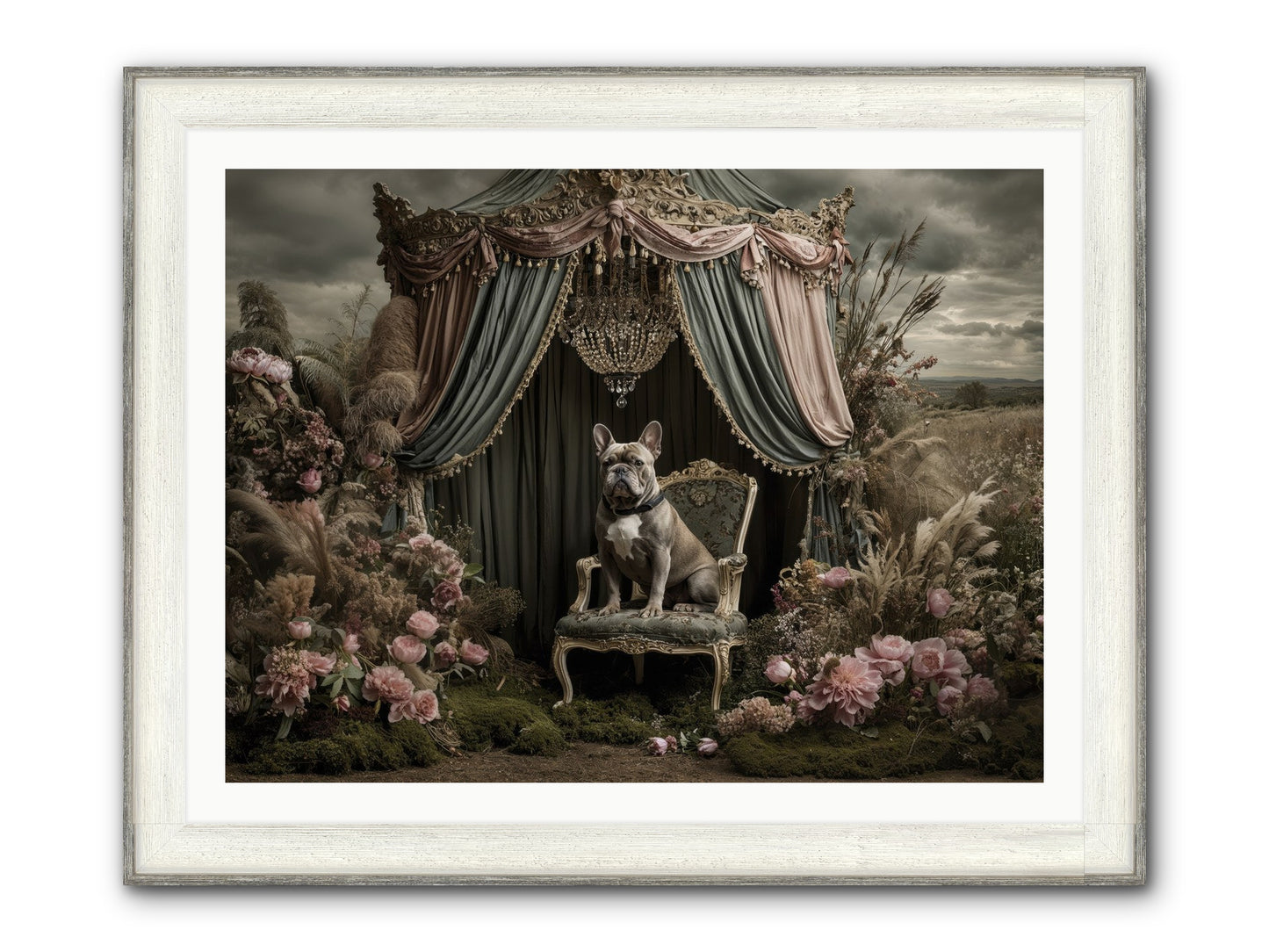 We Fell Into Bloom Framed Print - Driftwood White 40x30