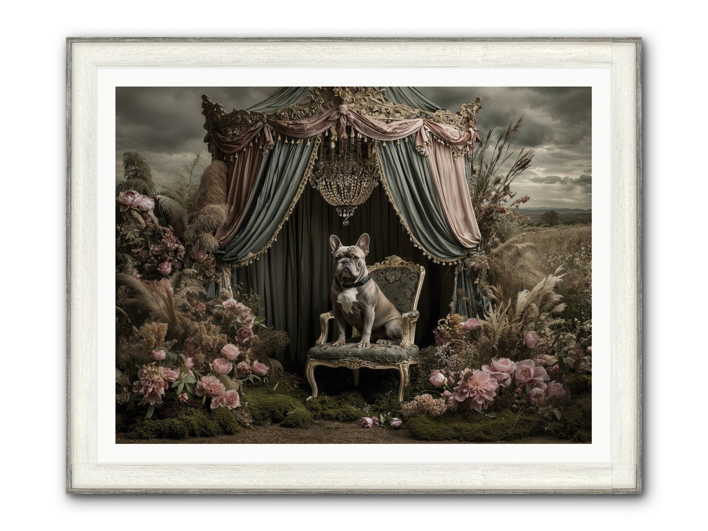 We Fell Into Bloom Framed Print - Driftwood White 48x36