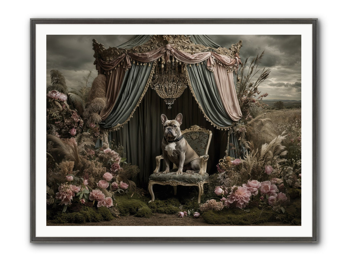 We Fell Into Bloom Framed Print - Slimwoods Black/Silver 48x36
