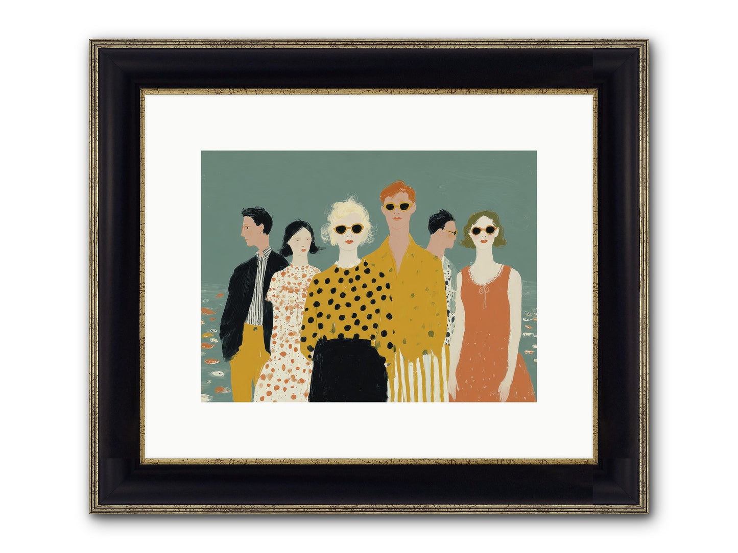 We Forgot To Swim Framed Print - Black & Gold 12x9