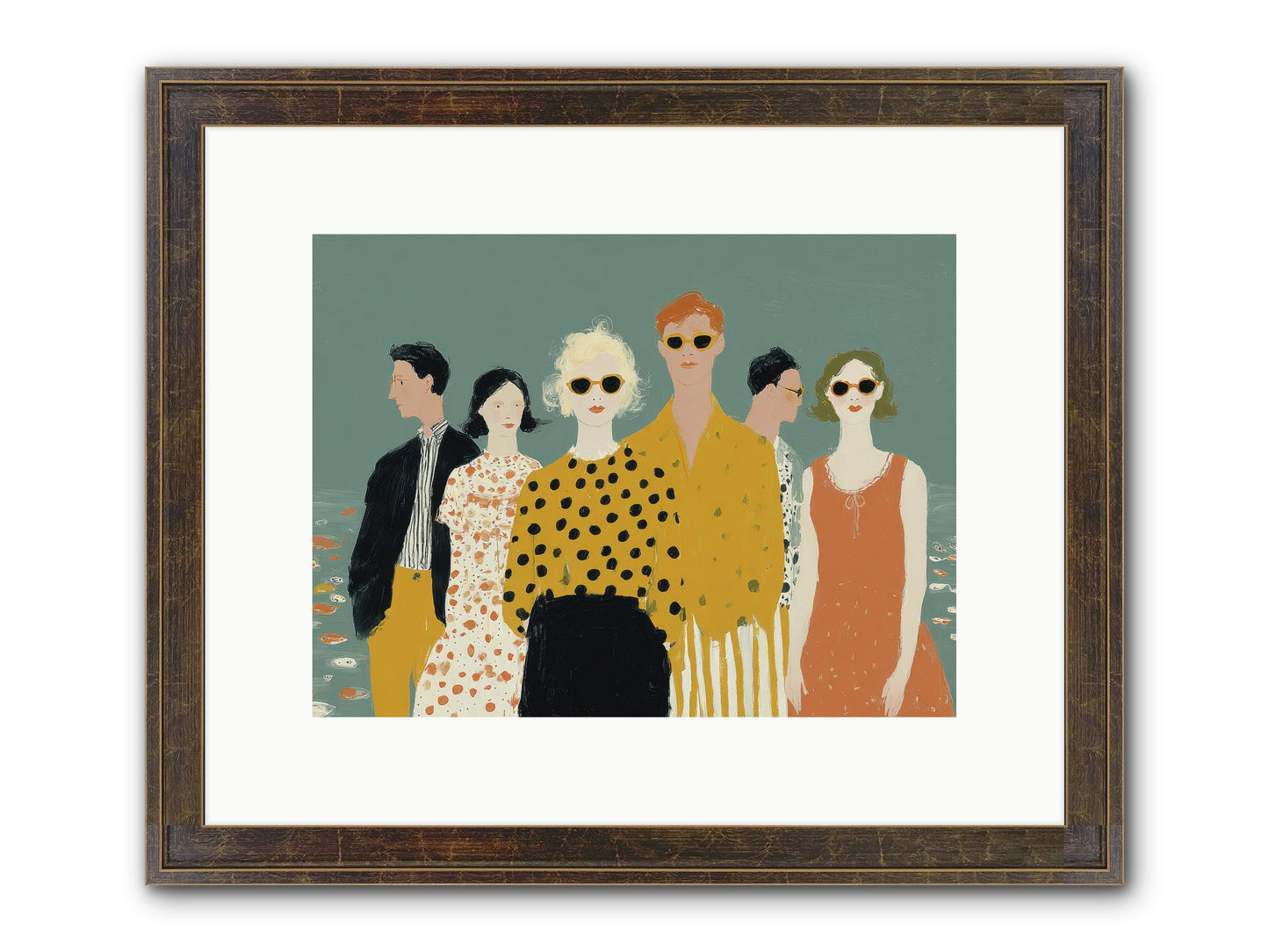 We Forgot To Swim Framed Print - Slimwoods Black/Gold 12x9