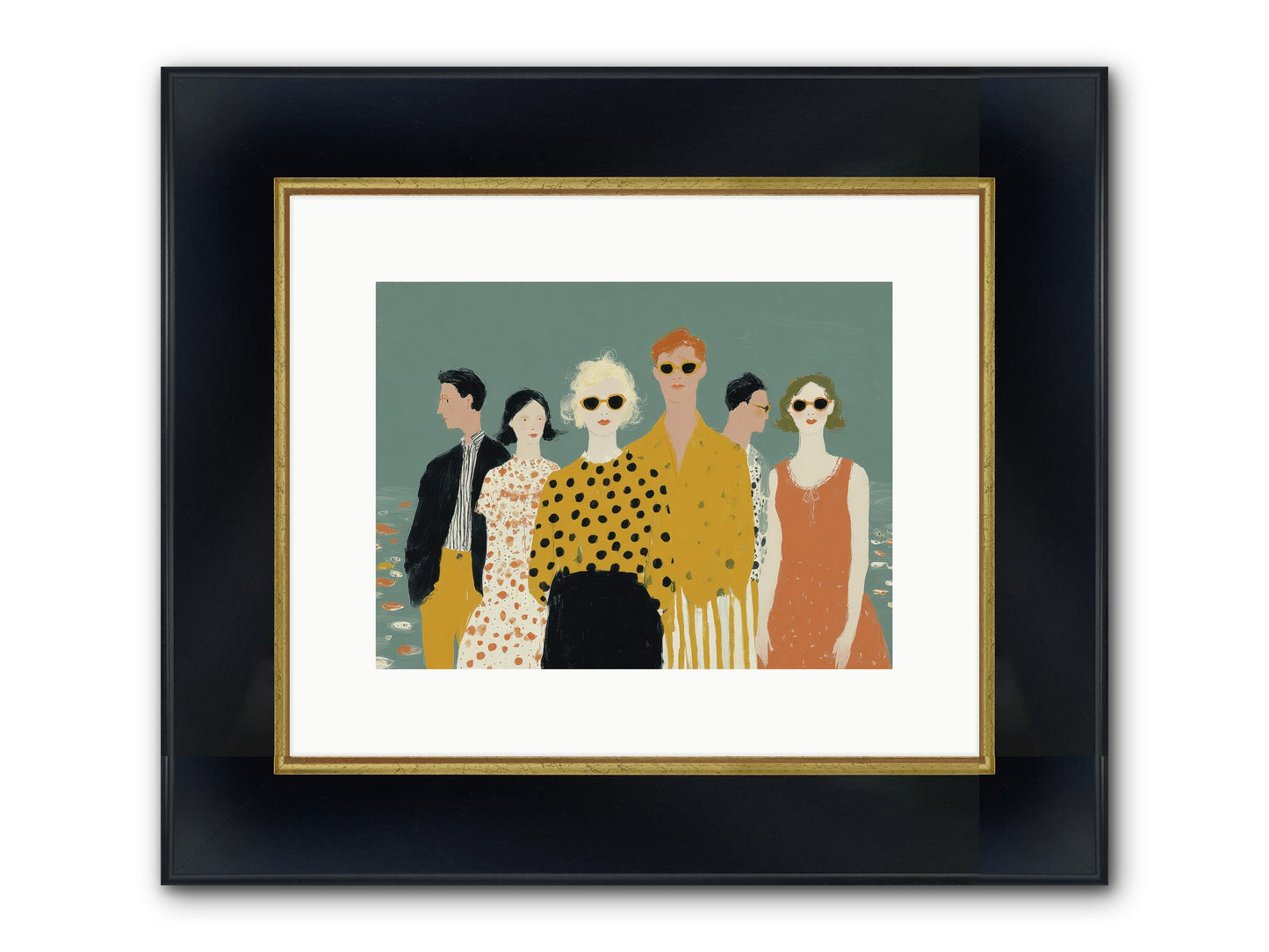 We Forgot To Swim Framed Print - Wide Black w/Gold 12x9