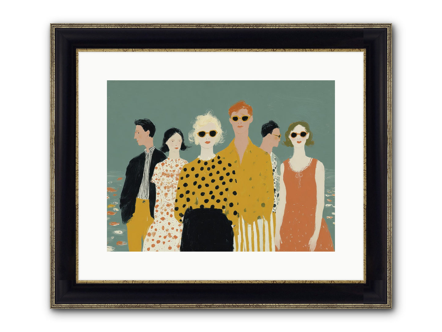 We Forgot To Swim Framed Print - Black & Gold 16x12
