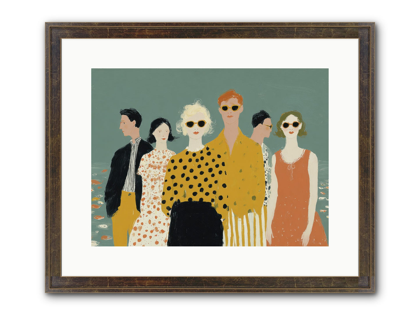 We Forgot To Swim Framed Print - Slimwoods Black/Gold 16x12