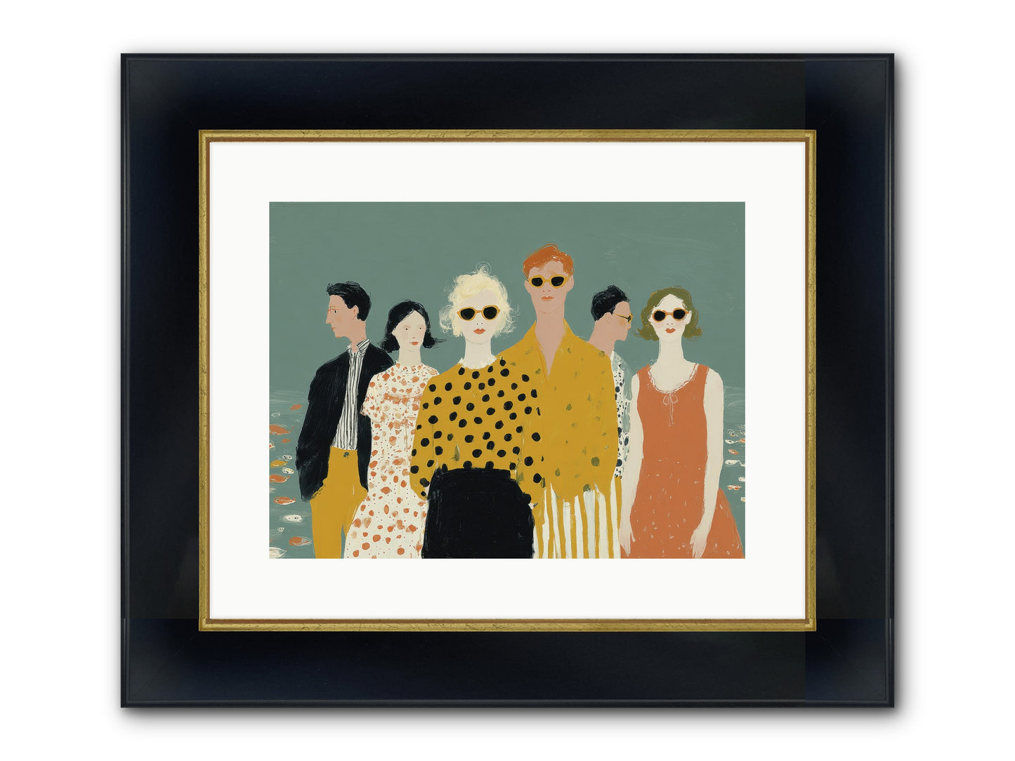 We Forgot To Swim Framed Print - Wide Black w/Gold 16x12