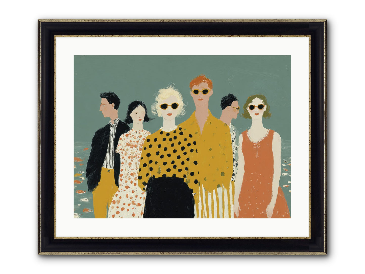 We Forgot To Swim Framed Print - Black & Gold 24x18