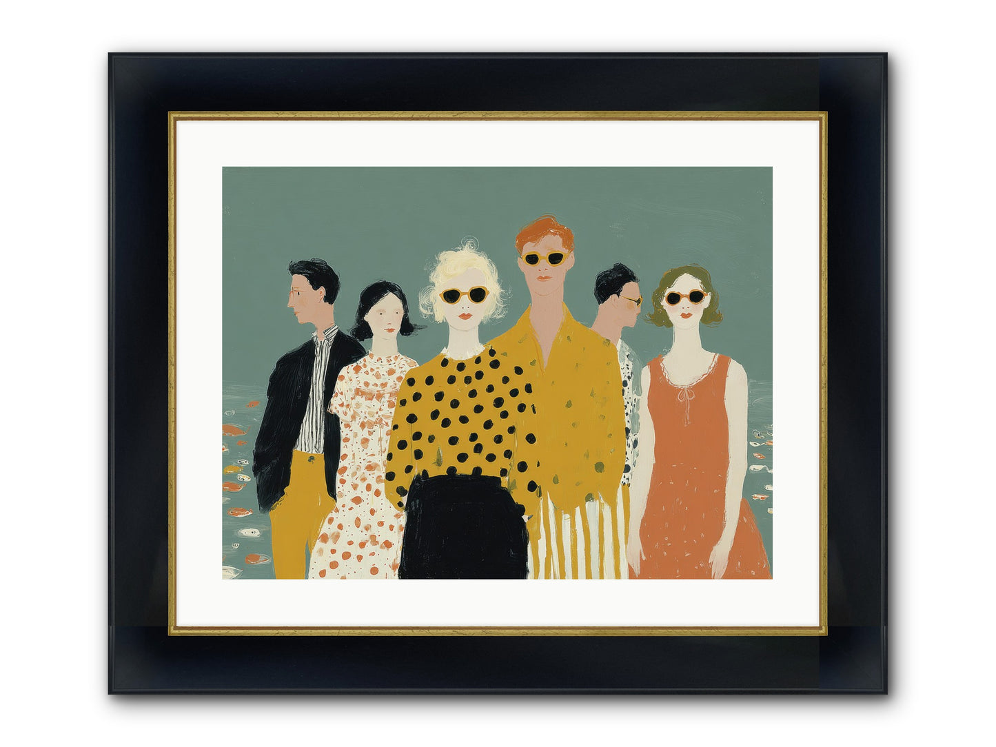 We Forgot To Swim Framed Print - Wide Black w/Gold 24x18