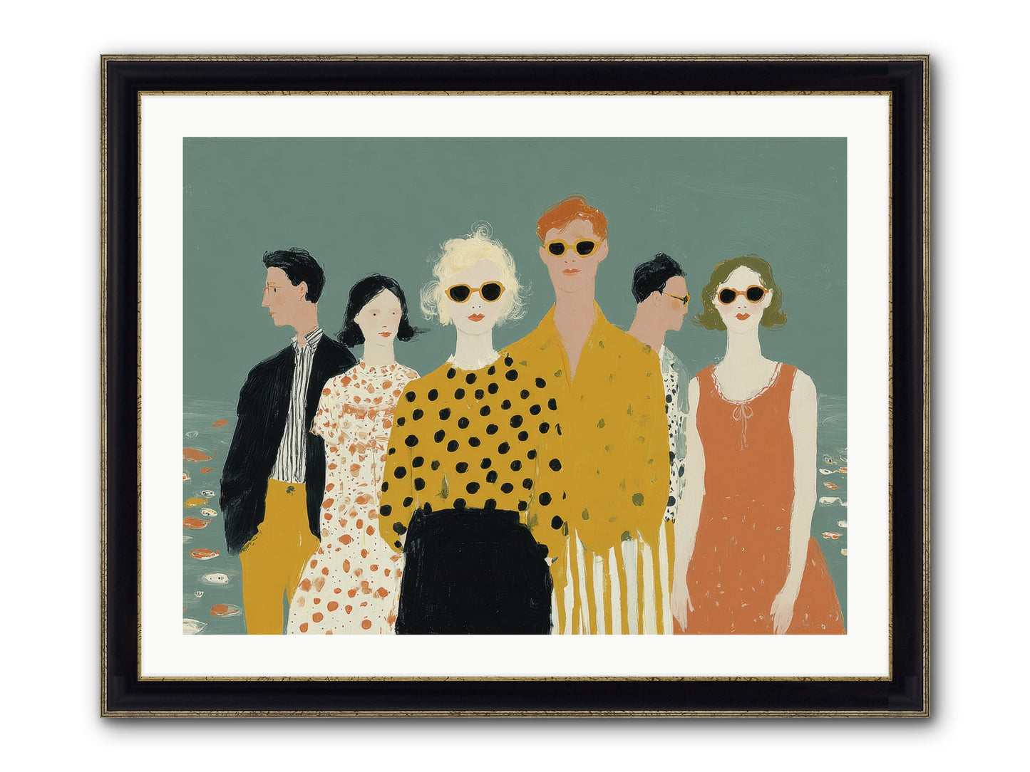 We Forgot To Swim Framed Print - Black & Gold 32x24