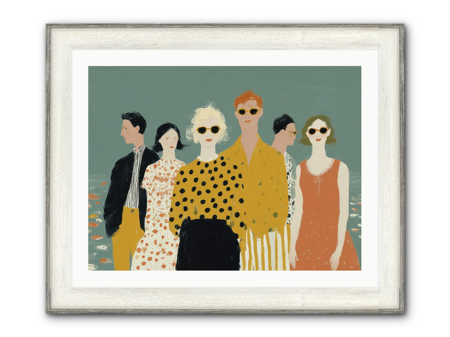 We Forgot To Swim Framed Print - Driftwood White 32x24