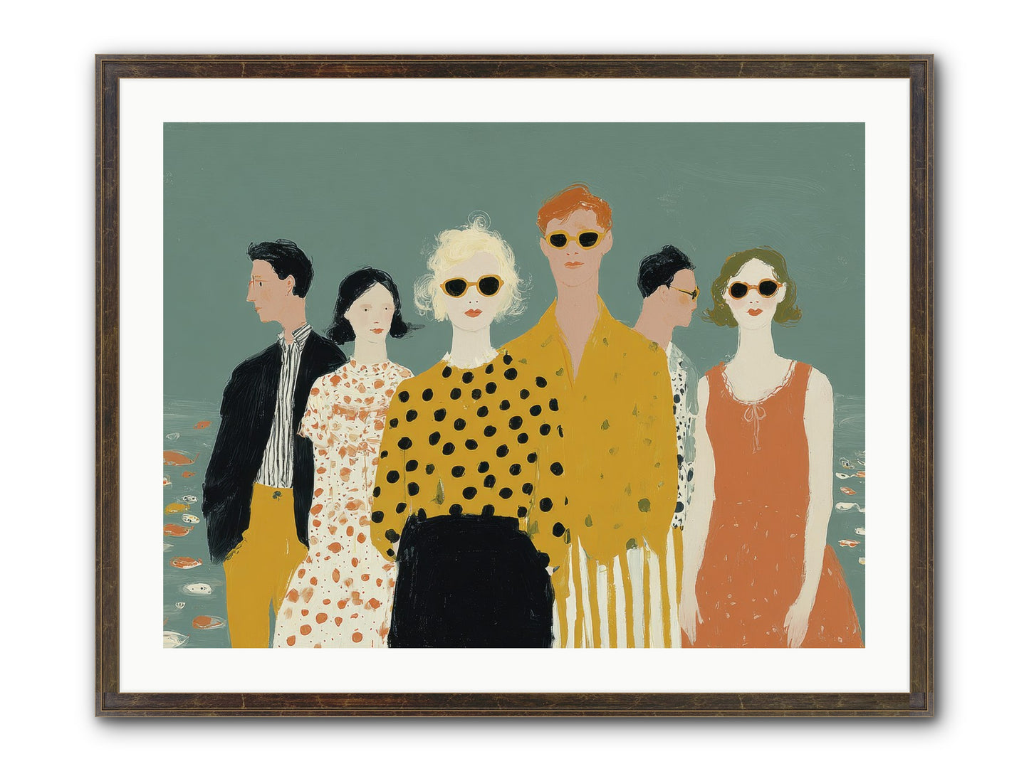 We Forgot To Swim Framed Print - Slimwoods Black/Gold 32x24