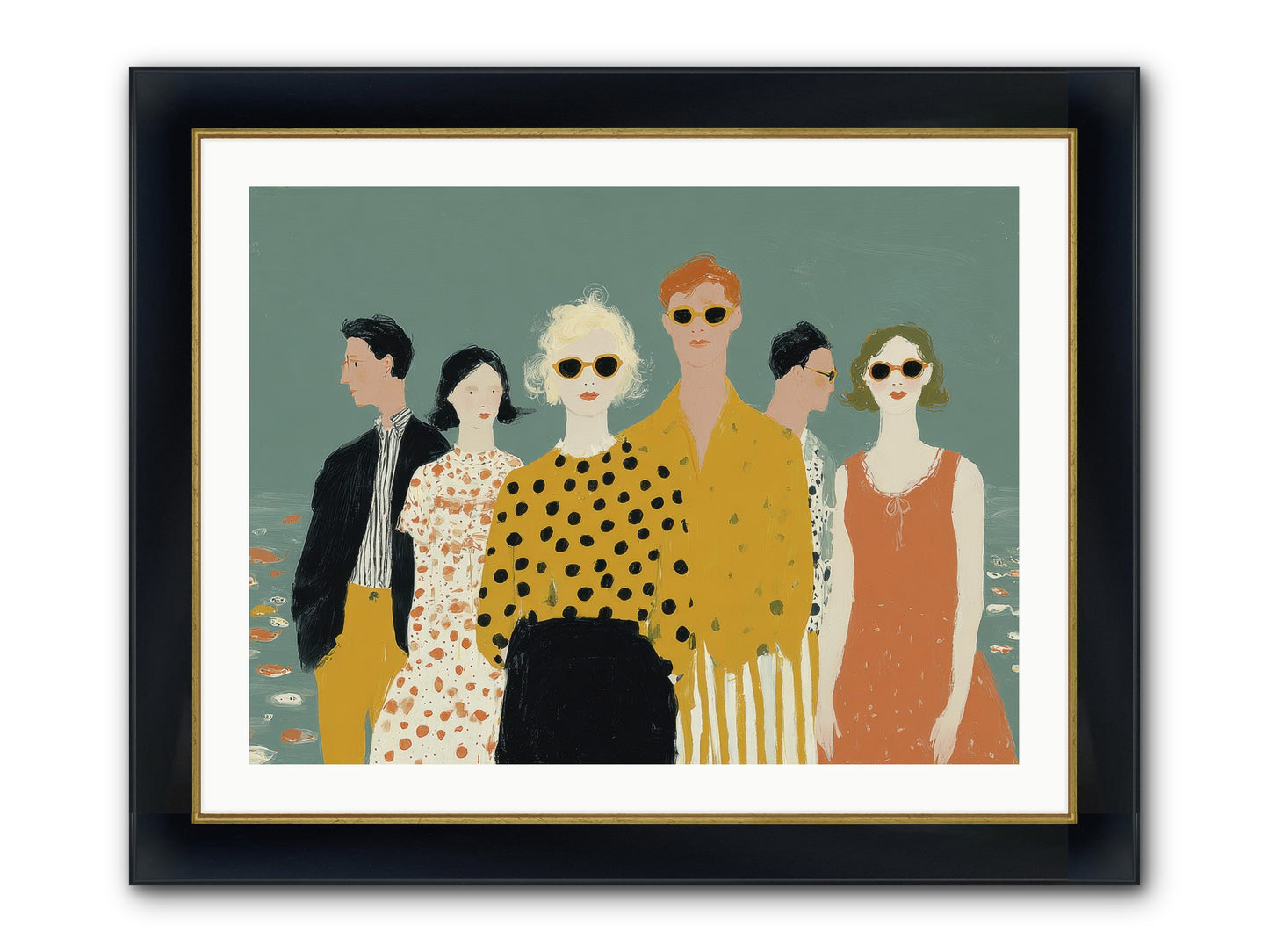 We Forgot To Swim Framed Print - Wide Black w/Gold 32x24