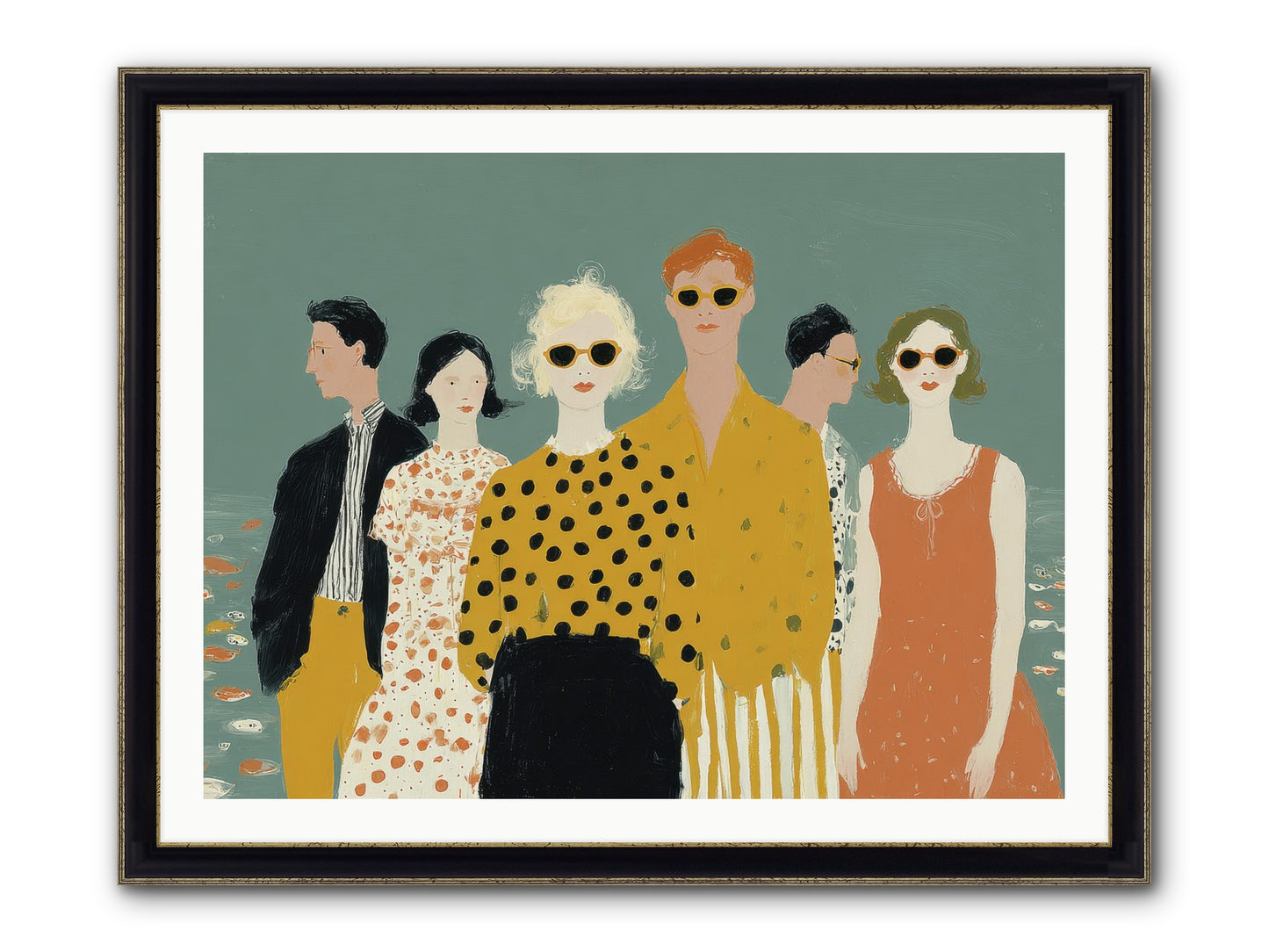 We Forgot To Swim Framed Print - Black & Gold 40x30