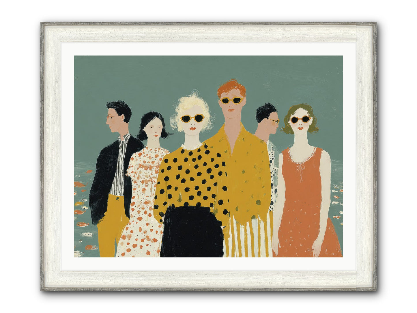 We Forgot To Swim Framed Print - Driftwood White 40x30
