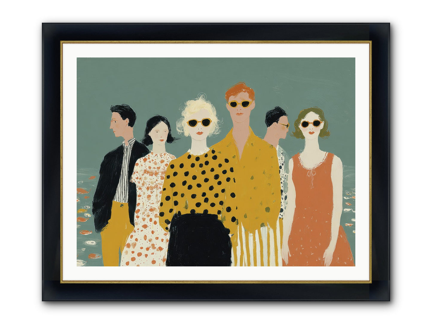 We Forgot To Swim Framed Print - Wide Black w/Gold 40x30