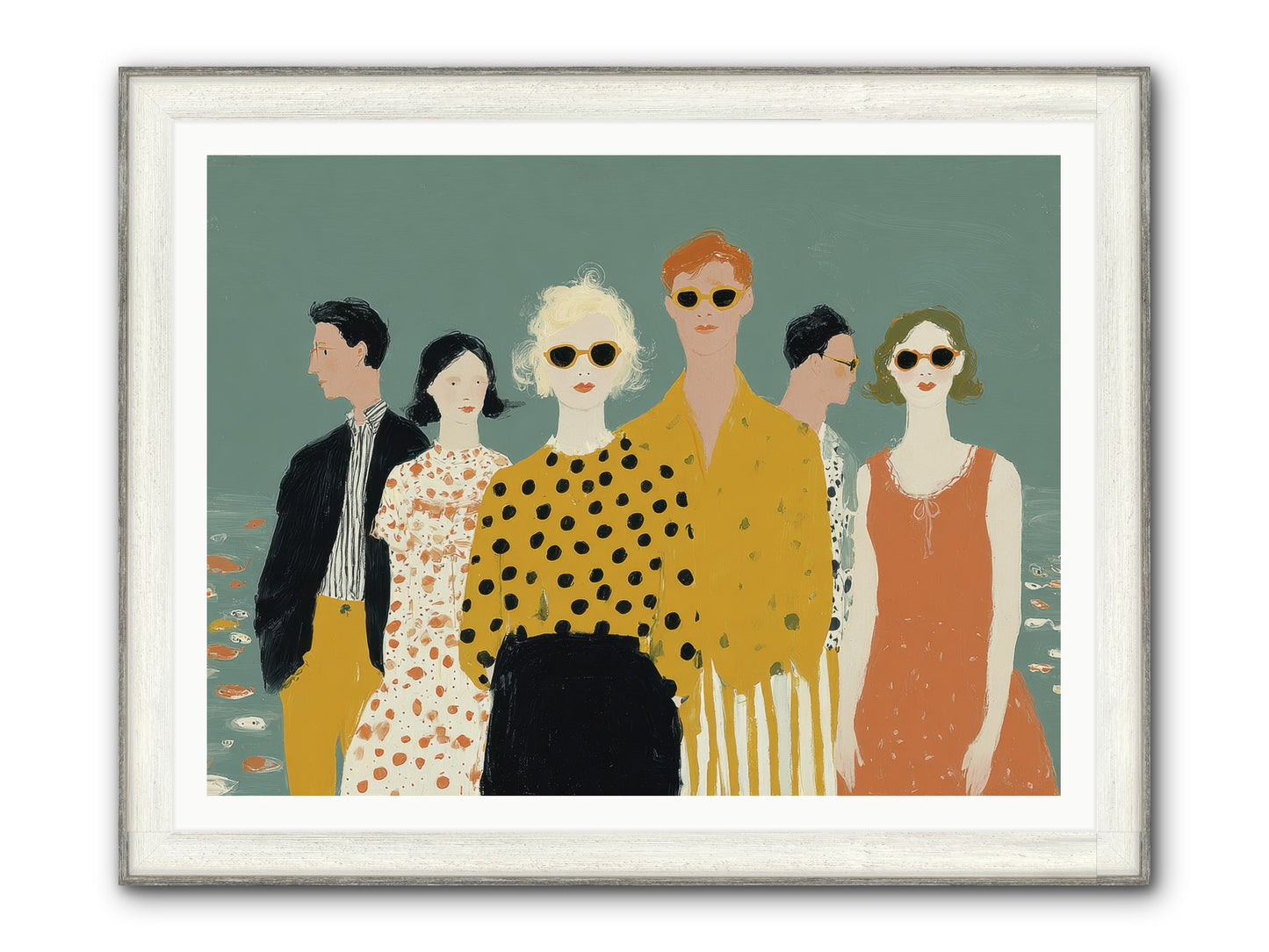 We Forgot To Swim Framed Print - Driftwood White 48x36