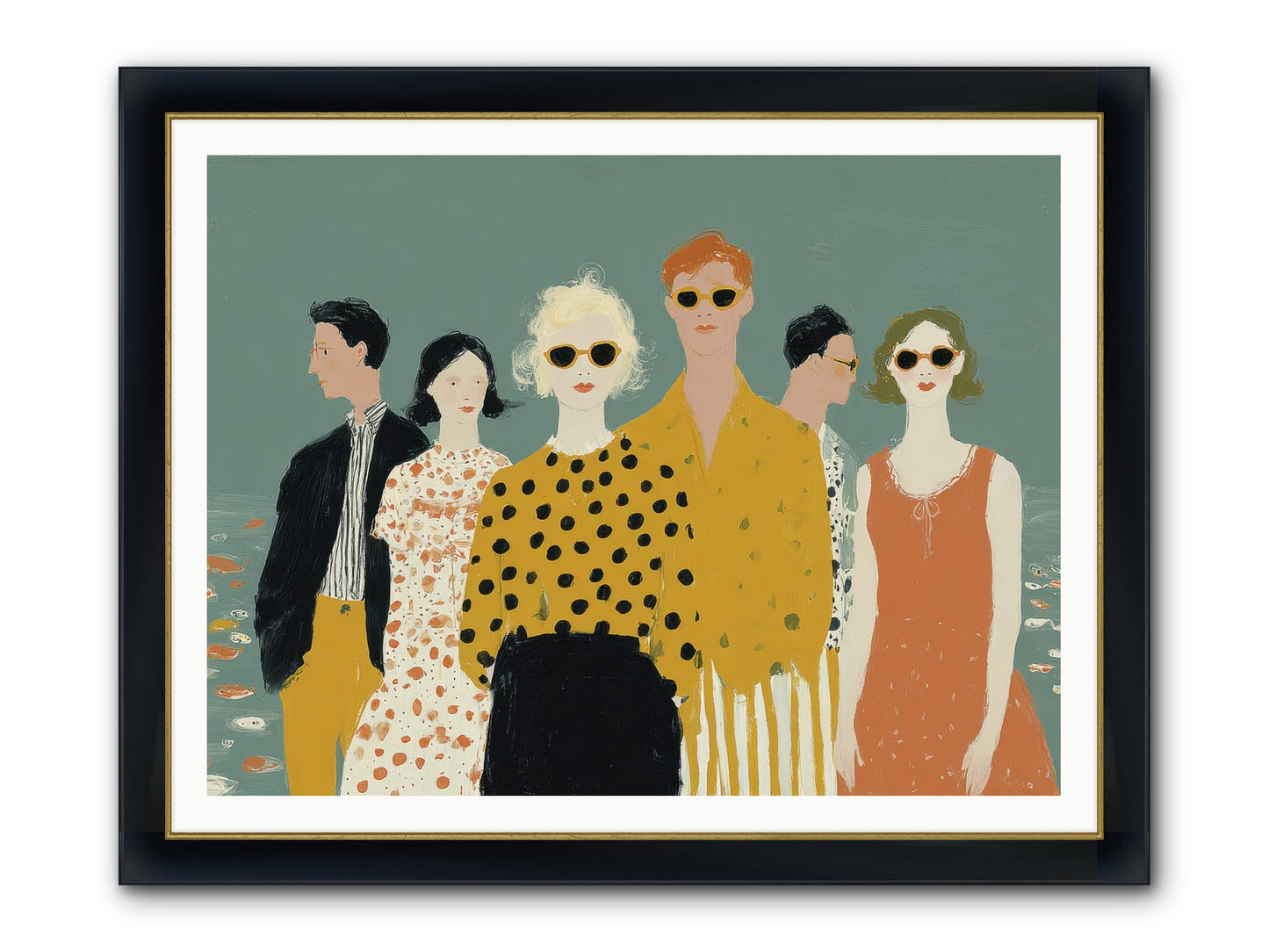 We Forgot To Swim Framed Print - Wide Black w/Gold 48x36