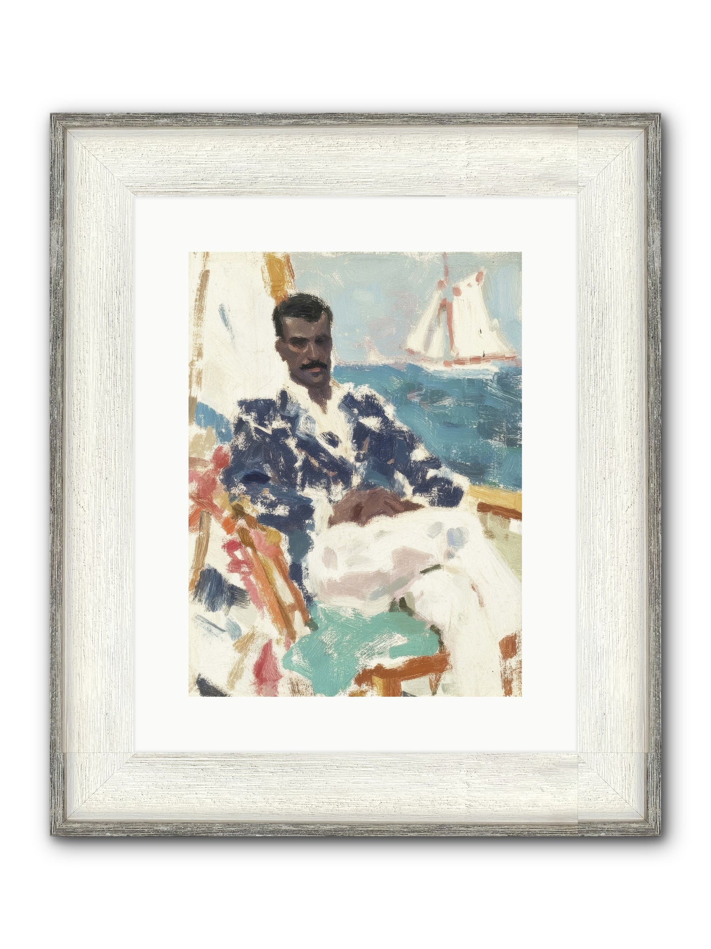 Weekend On Water Framed Print - Driftwood White 12x16