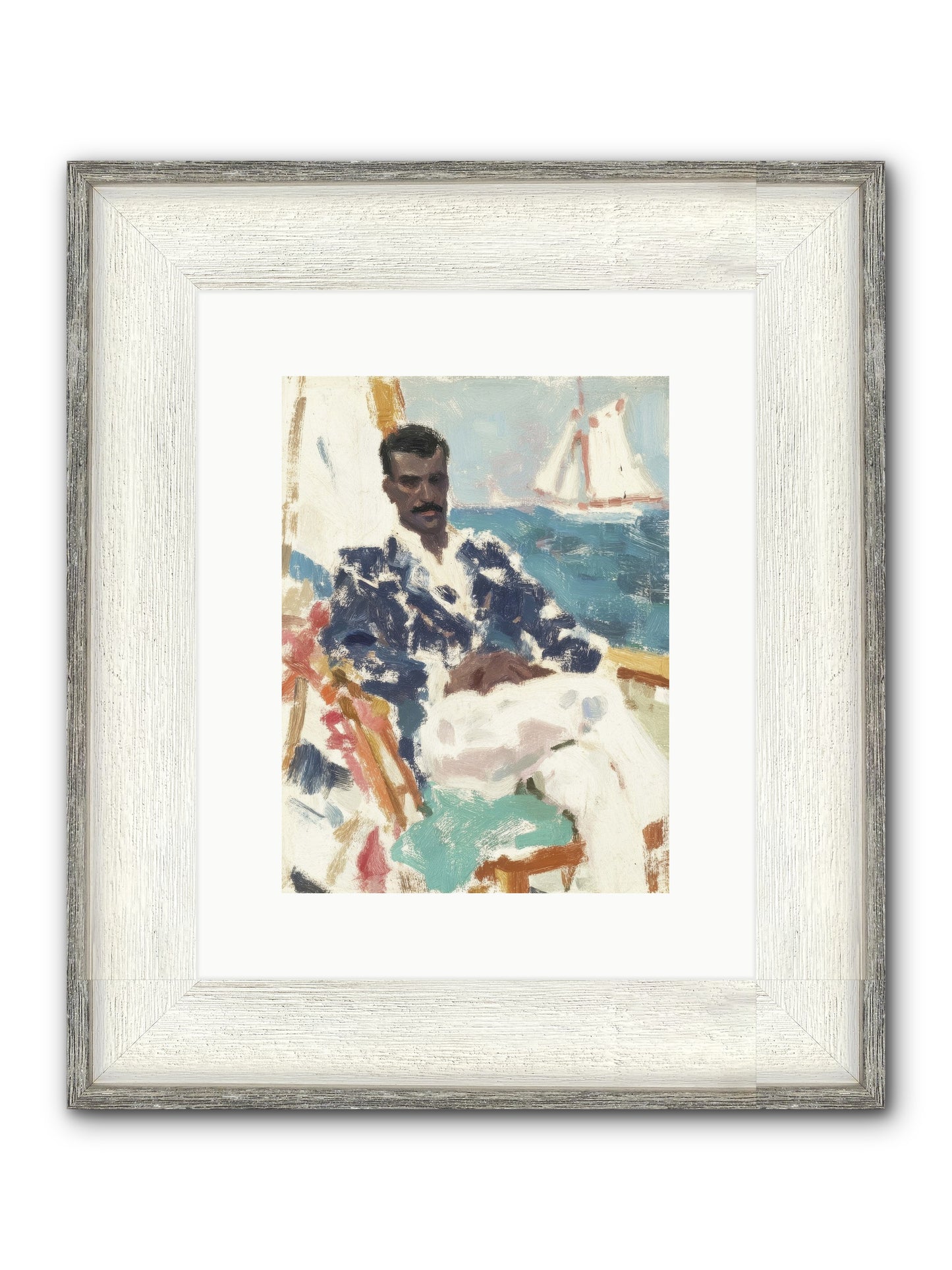 Weekend On Water Framed Print - Driftwood White 9x12