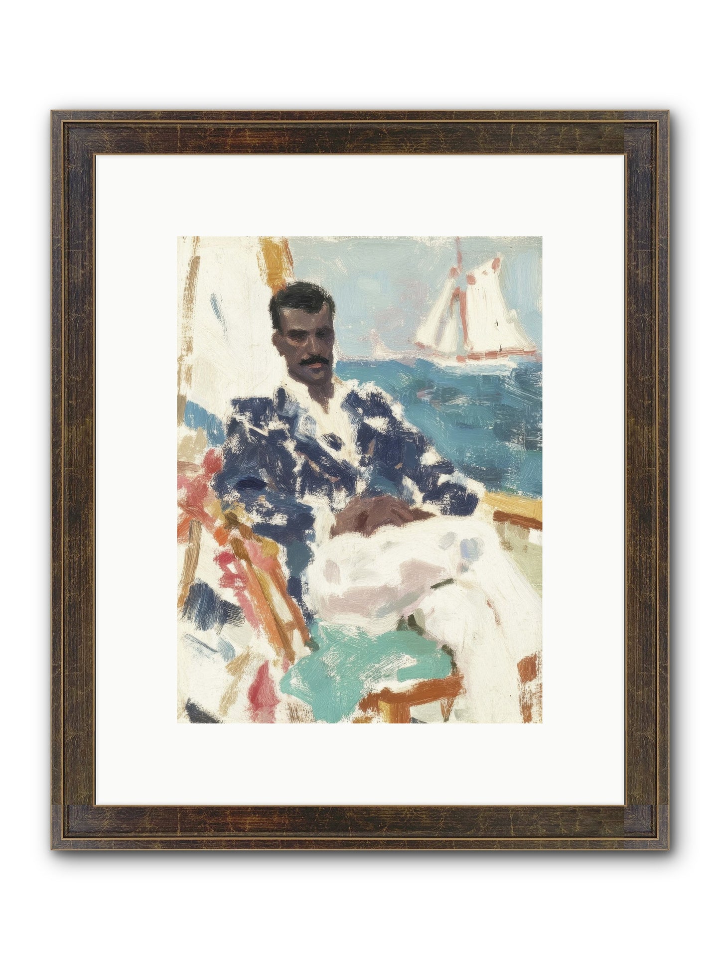 Weekend On Water Framed Print - Slimwoods Black/Gold 9x12