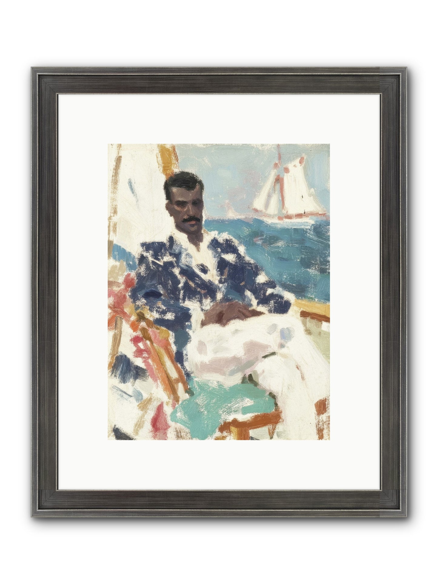 Weekend On Water Framed Print - Slimwoods Black/Silver 9x12