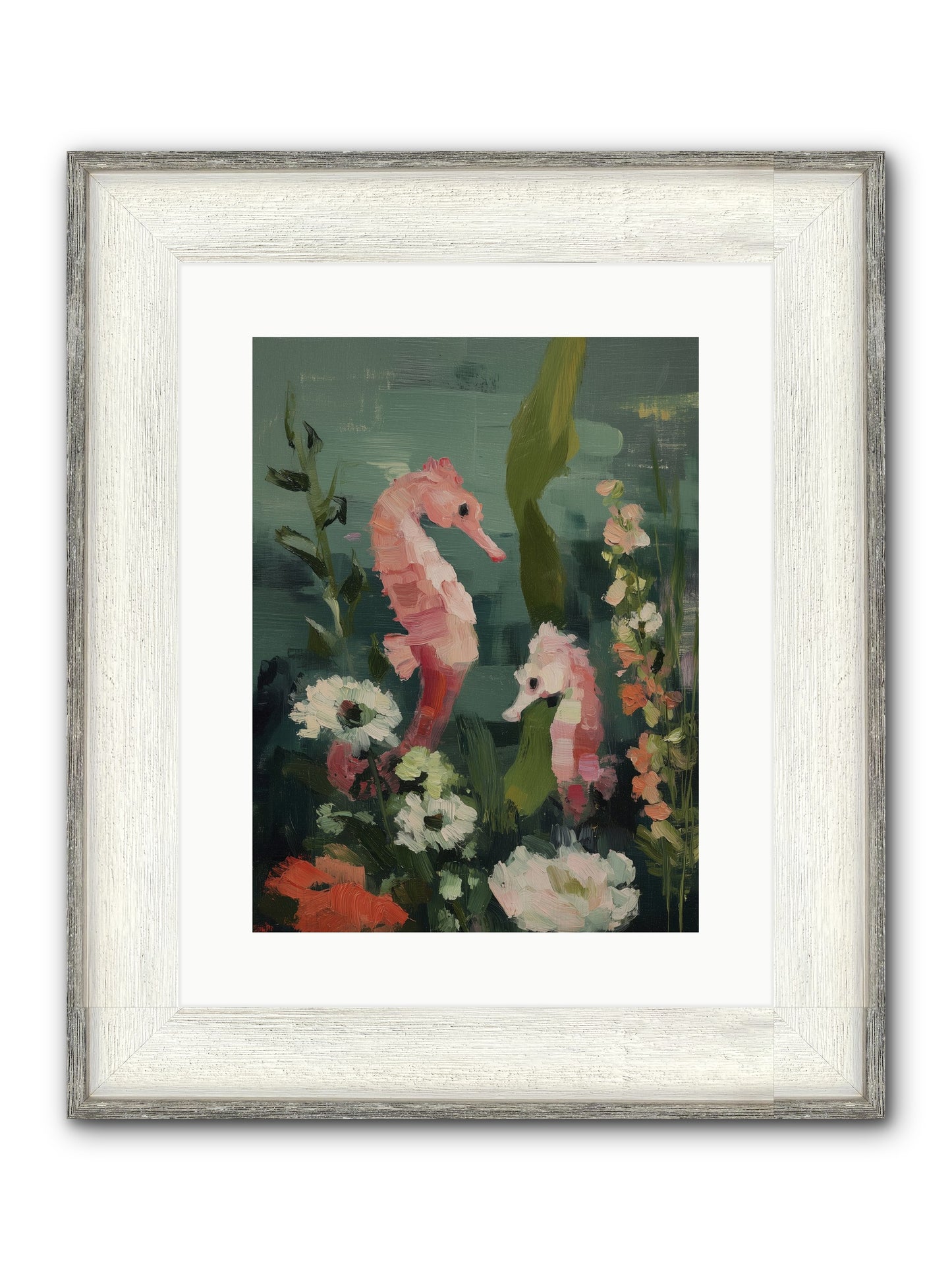 Weightless Contemplation Framed Print - Driftwood White 12x16