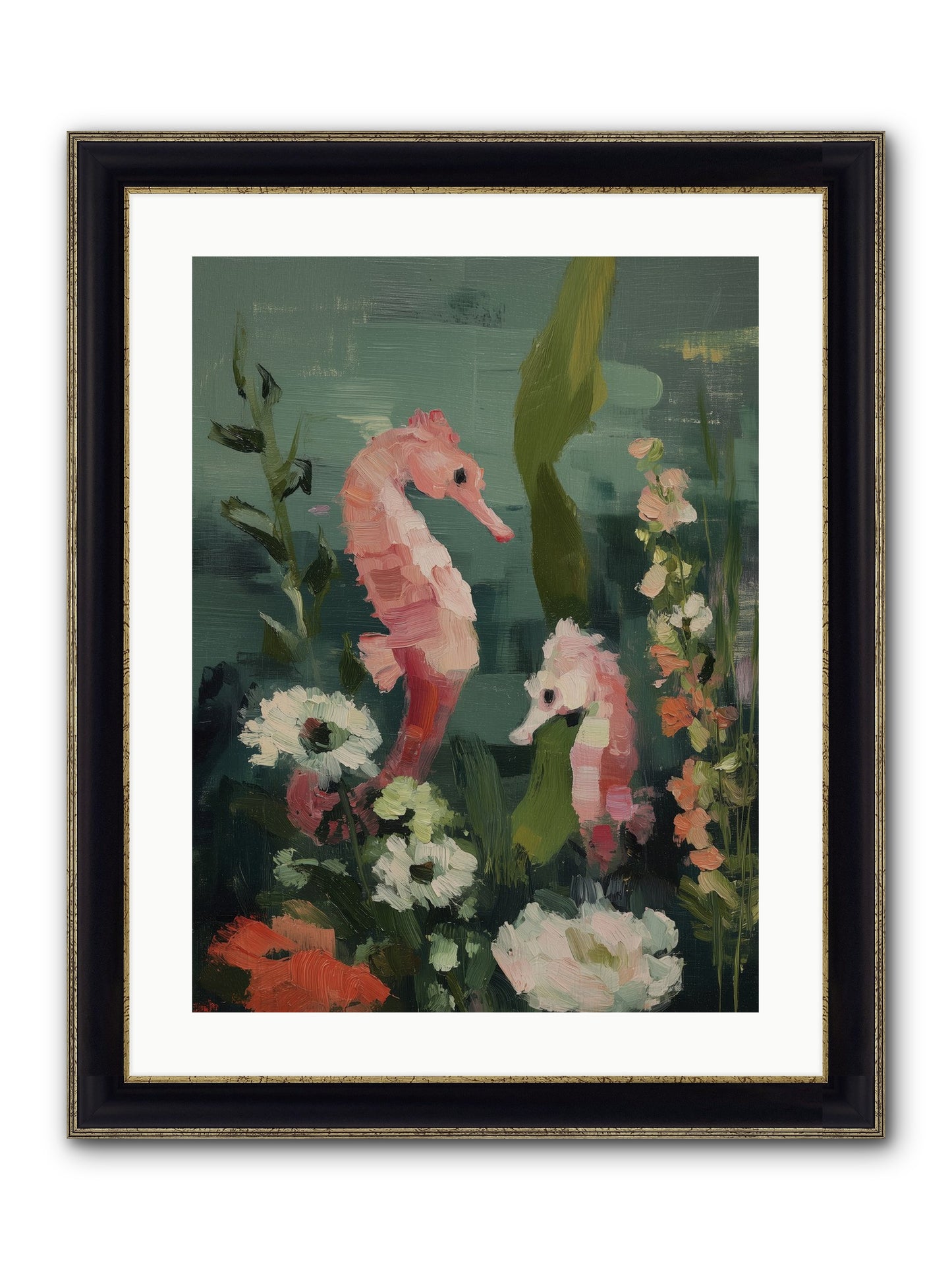 Weightless Contemplation Framed Print - Black & Gold 18x24