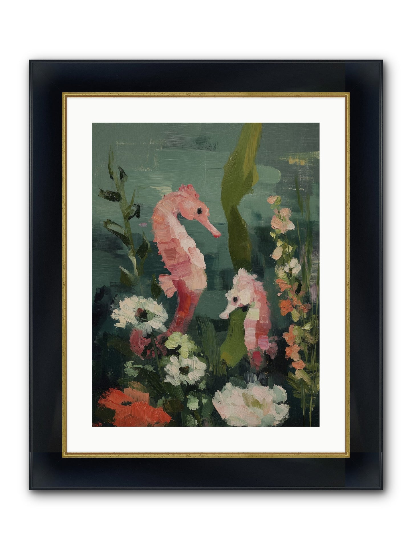 Weightless Contemplation Framed Print - Wide Black w/Gold 18x24