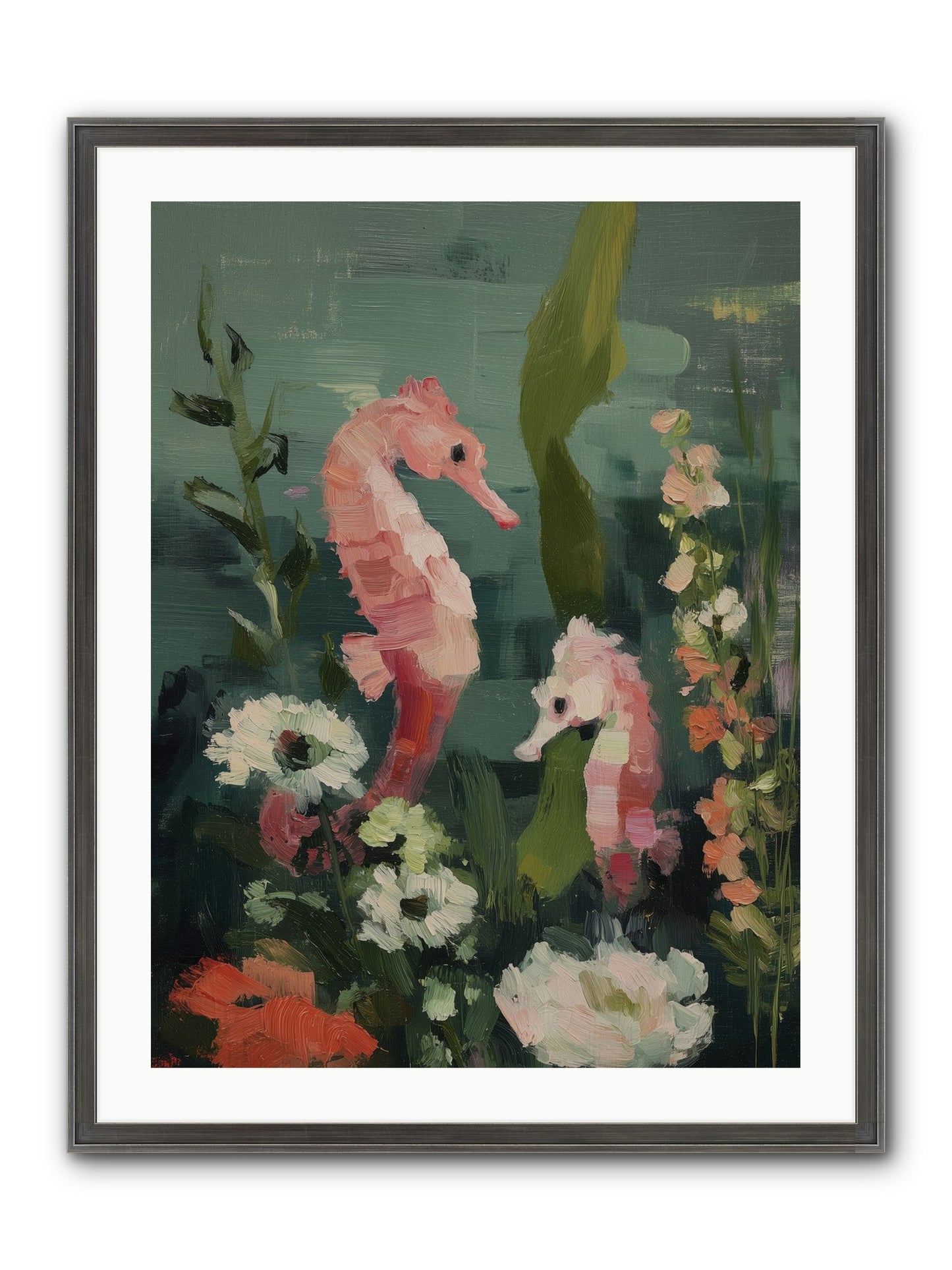 Weightless Contemplation Framed Print - Slimwoods Black/Silver 24x32