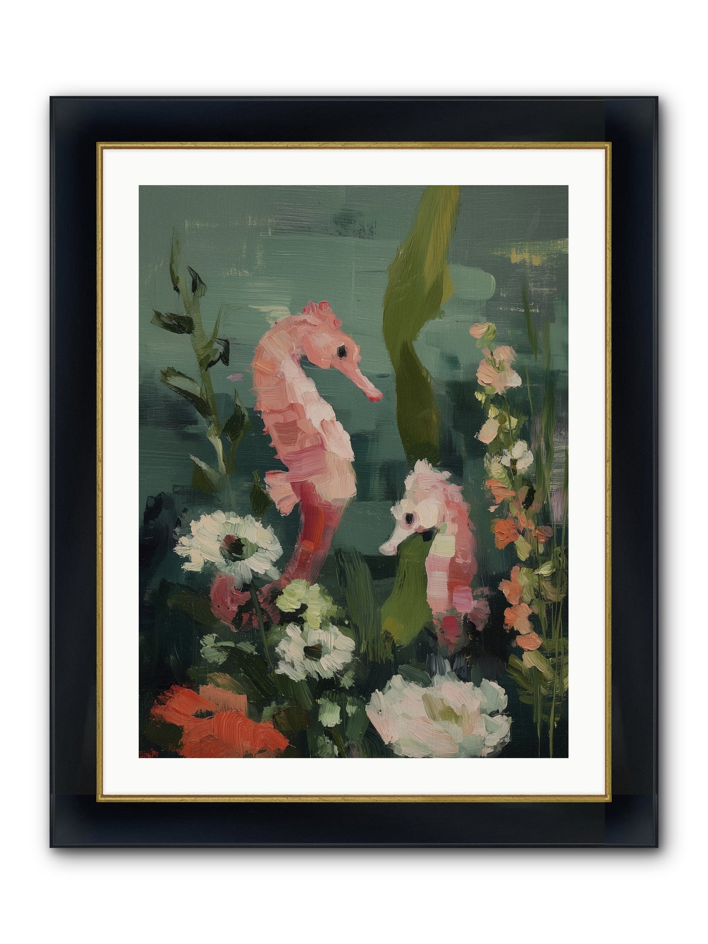Weightless Contemplation Framed Print - Wide Black w/Gold 24x32