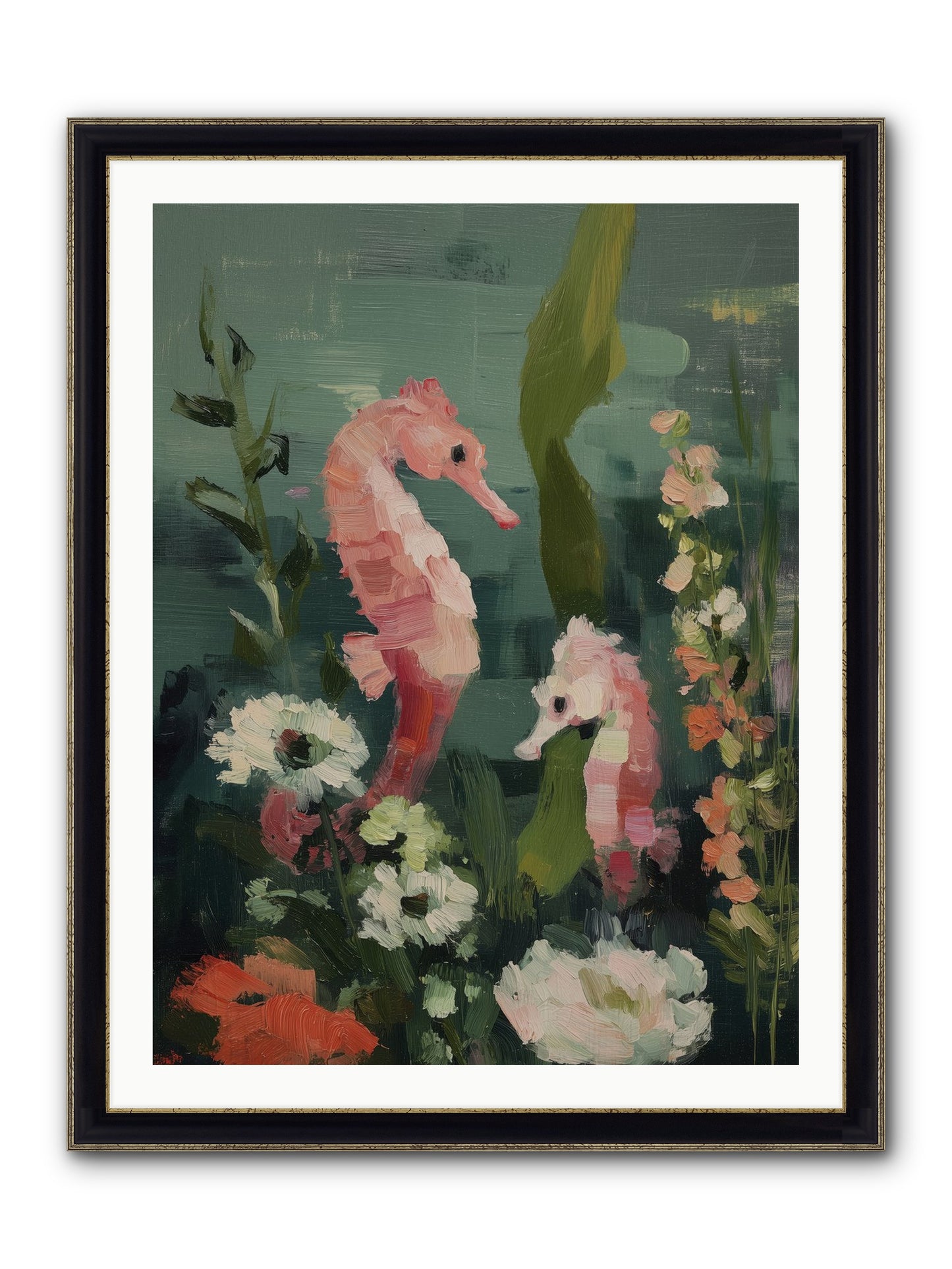 Weightless Contemplation Framed Print - Black & Gold 30x40